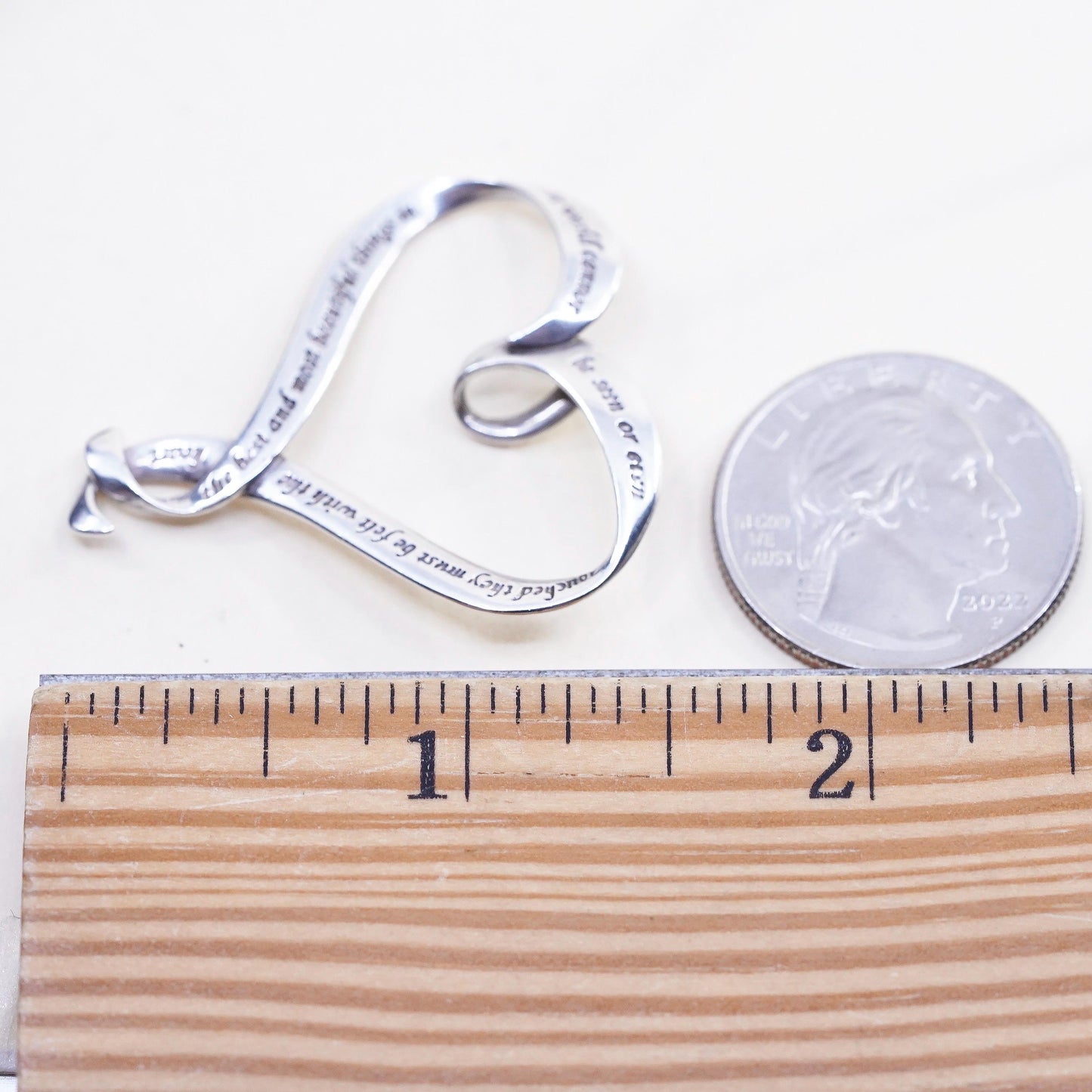 Vintage Laurel Elliot DVB sterling silver heart, 925 inscription charm