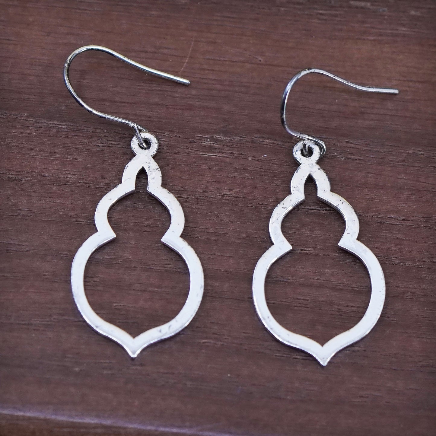 1”, Vintage Sterling silver handmade earrings, 925 teardrop drops