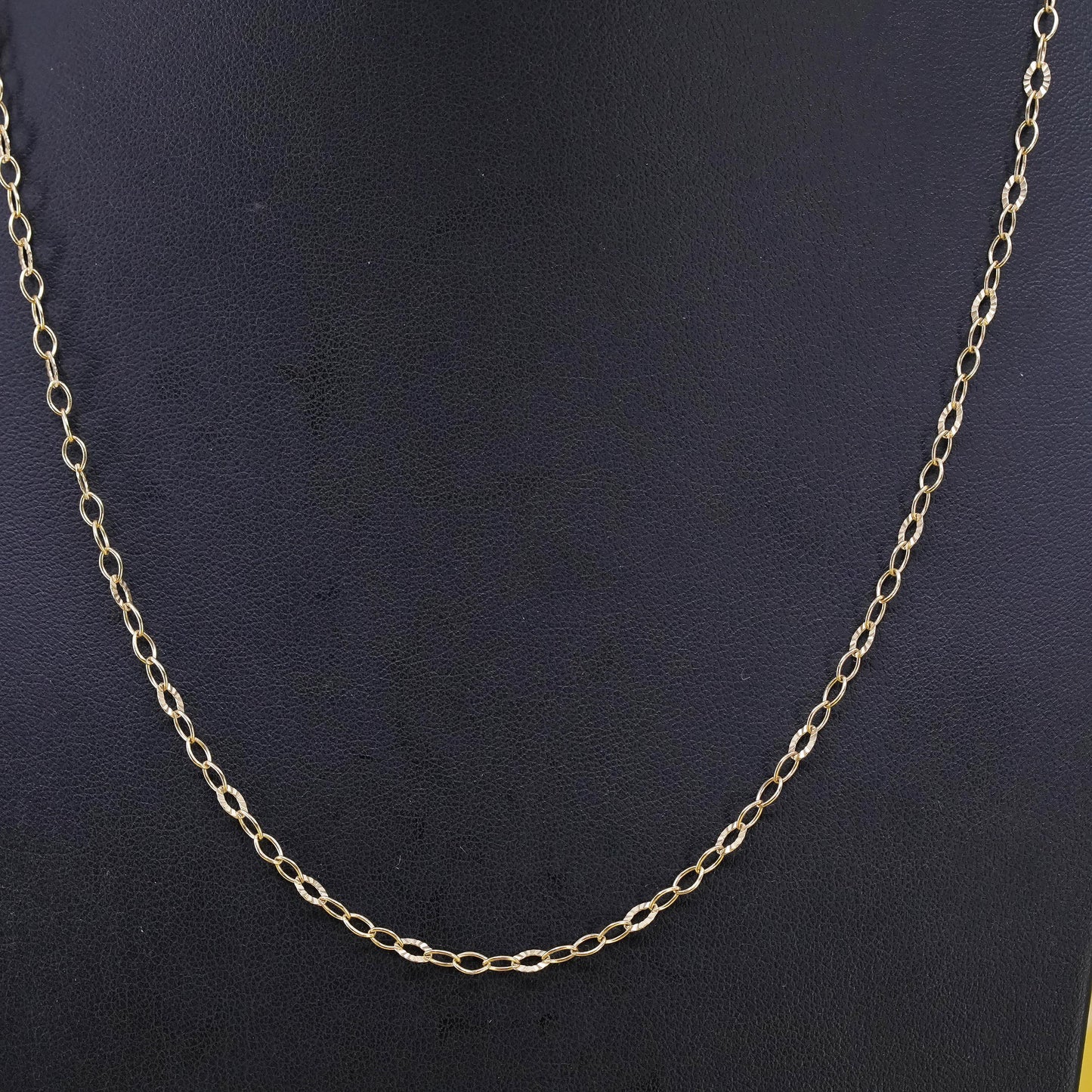 20", vermeil Sterling silver textured oval chain gold filled Italy 925 necklace