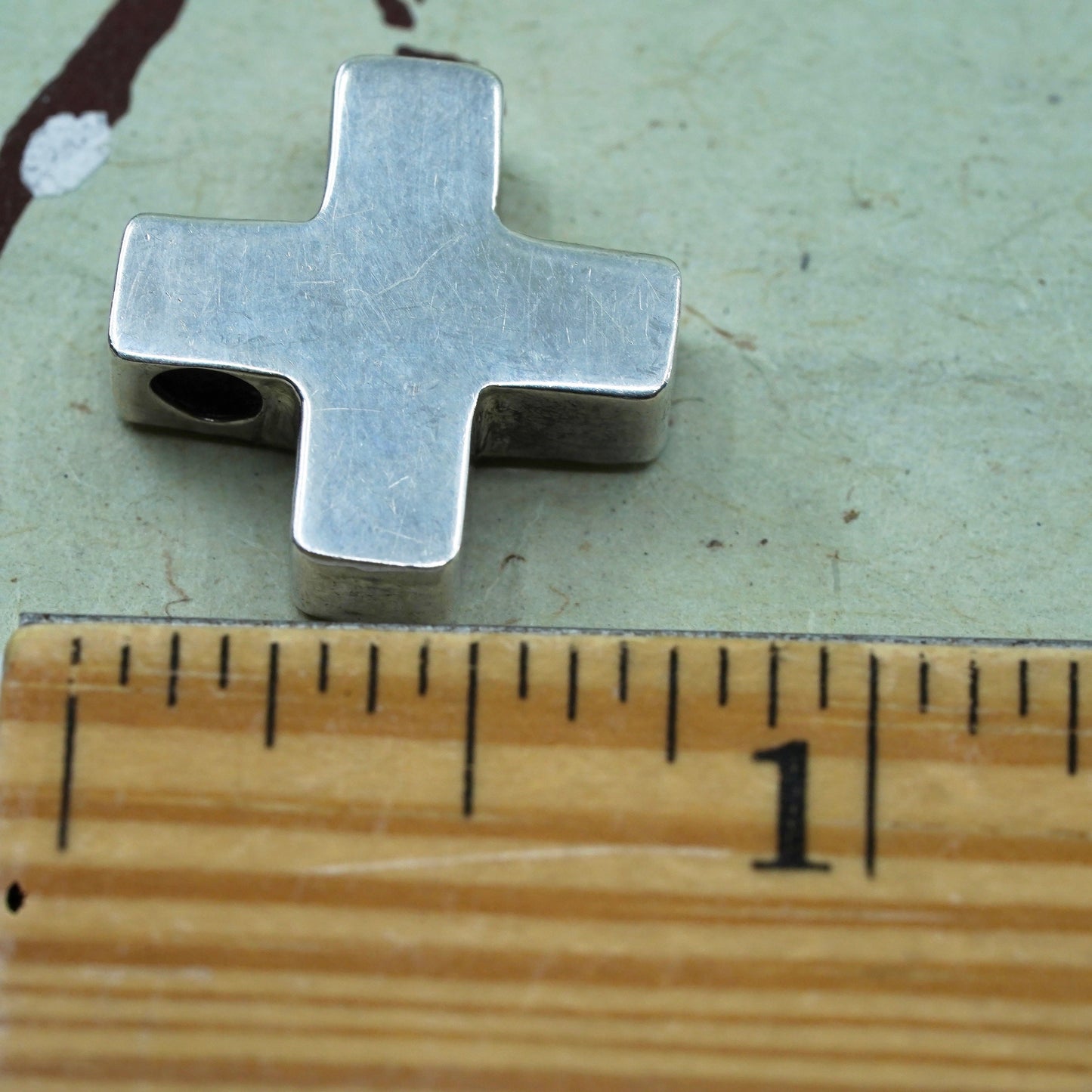 vintage sterling 925 silver handmade Ichthus Cross Pendant