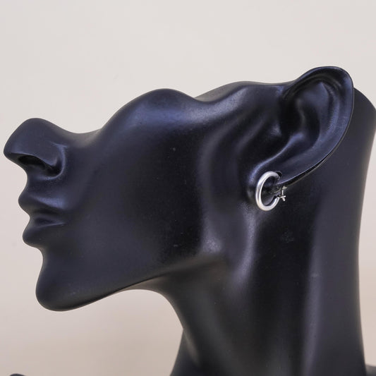 0.5", Vintage sterling silver loop single earring, minimalist primitive hoop