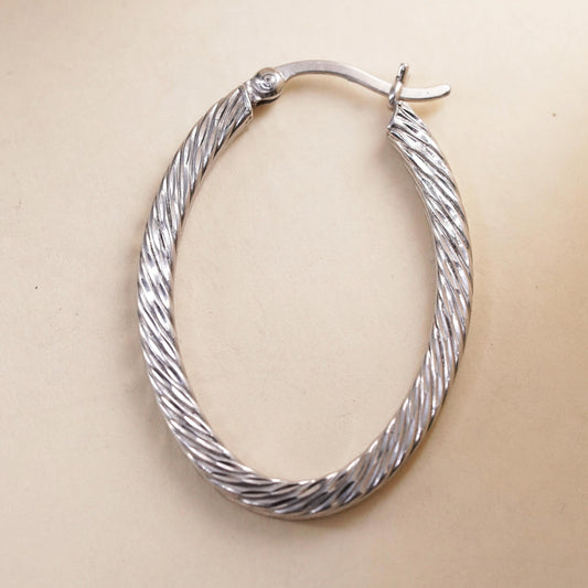 1.25”, Vintage sterling silver loop single earring, minimalist primitive hoop