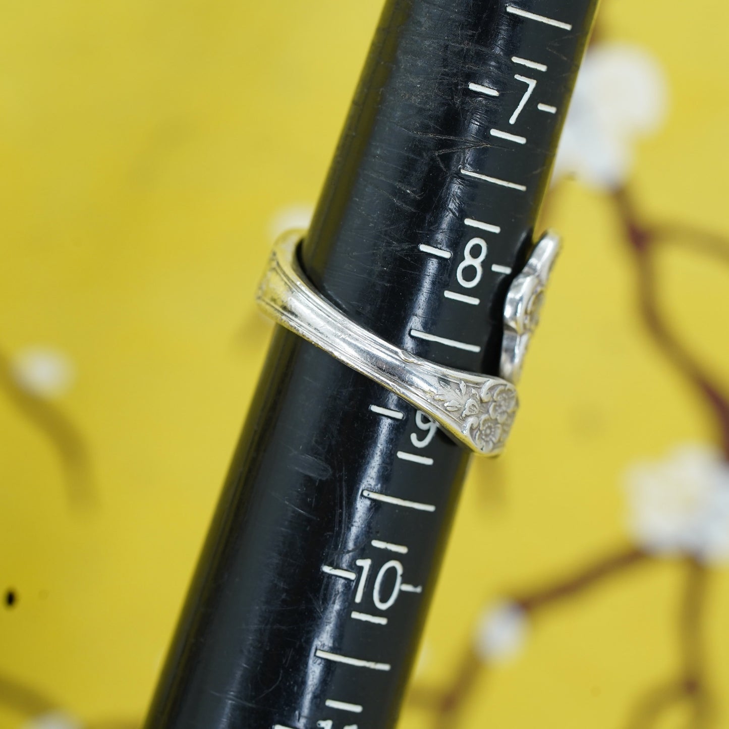 Size 8.5, vintage prelude Sterling silver handmade wrap band, 925 spoon ring