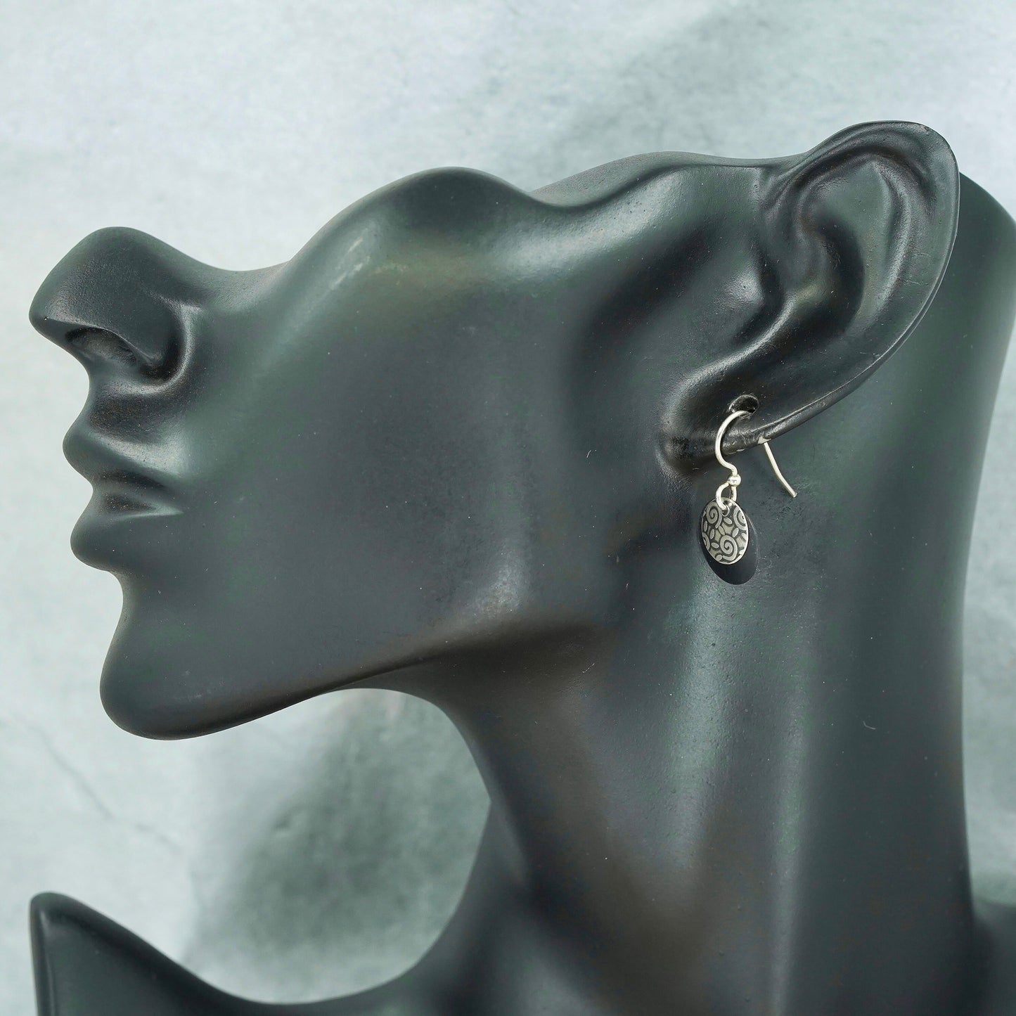 Vintage Sterling 925 silver handmade earrings with discs
