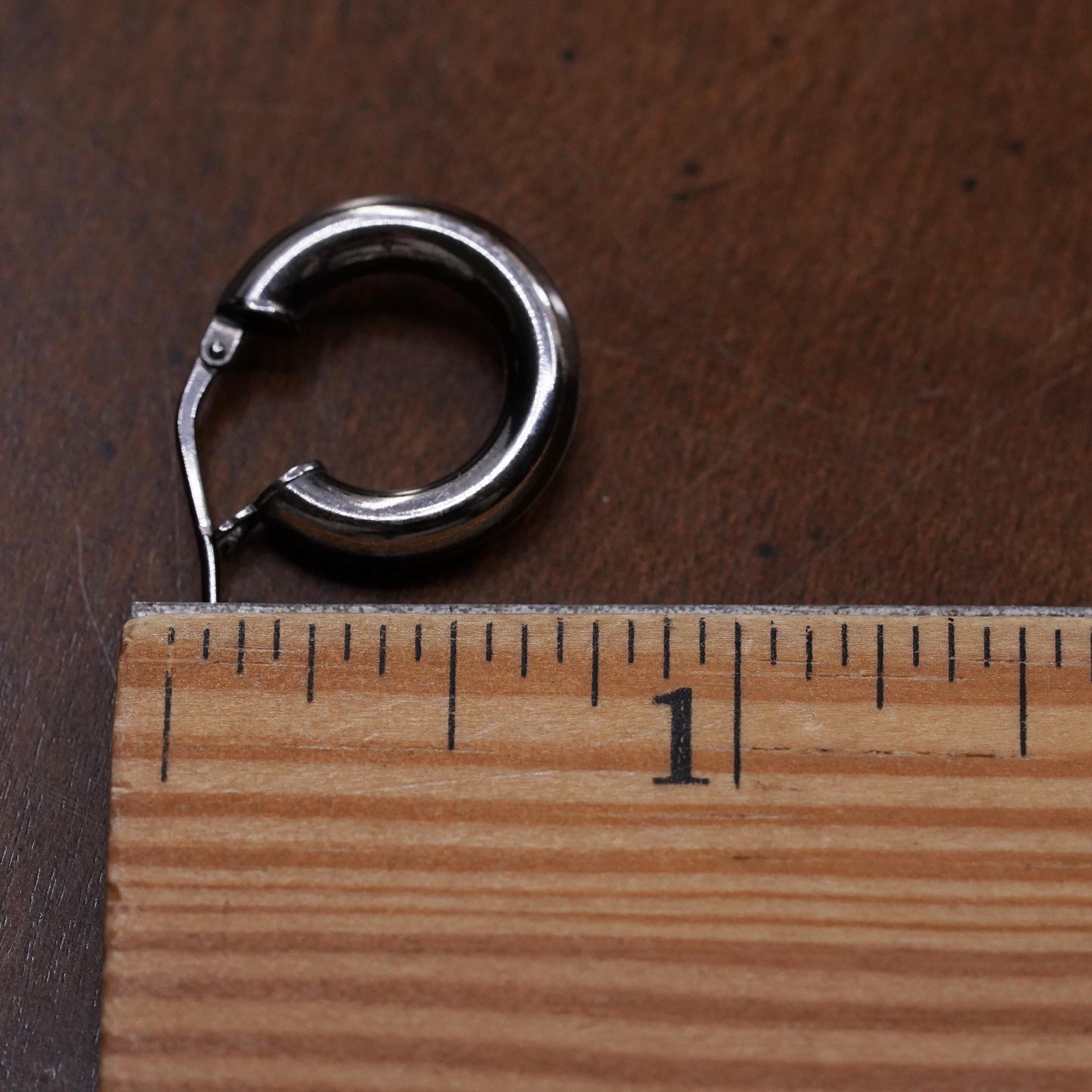 0.75", Vintage sterling silver loop single earring, minimalist primitive hoop