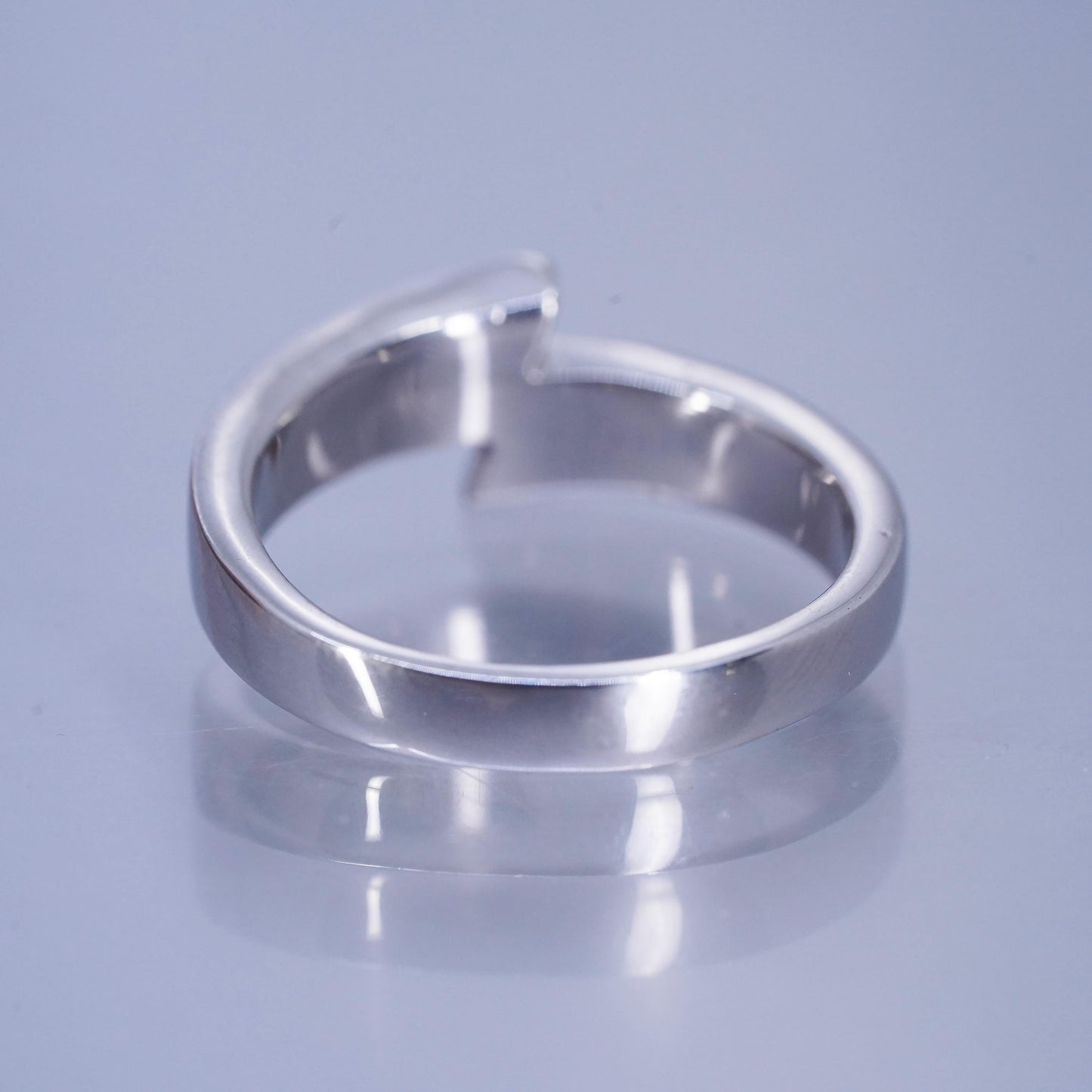 Size 8.25, southwestern Sterling 925 silver handmade band ring with opal