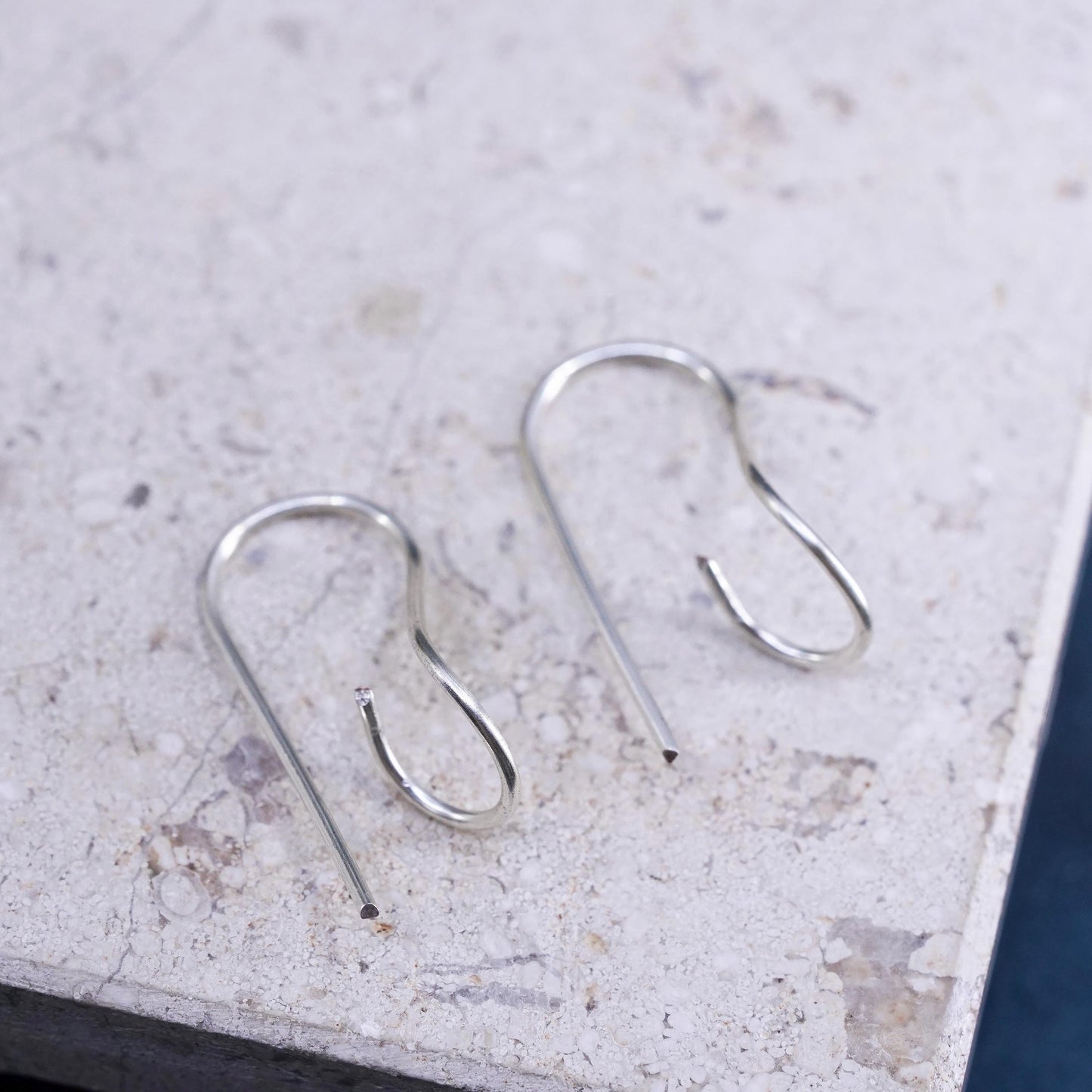 Vintage Sterling handmade Earrings, 925 Silver wired hooks