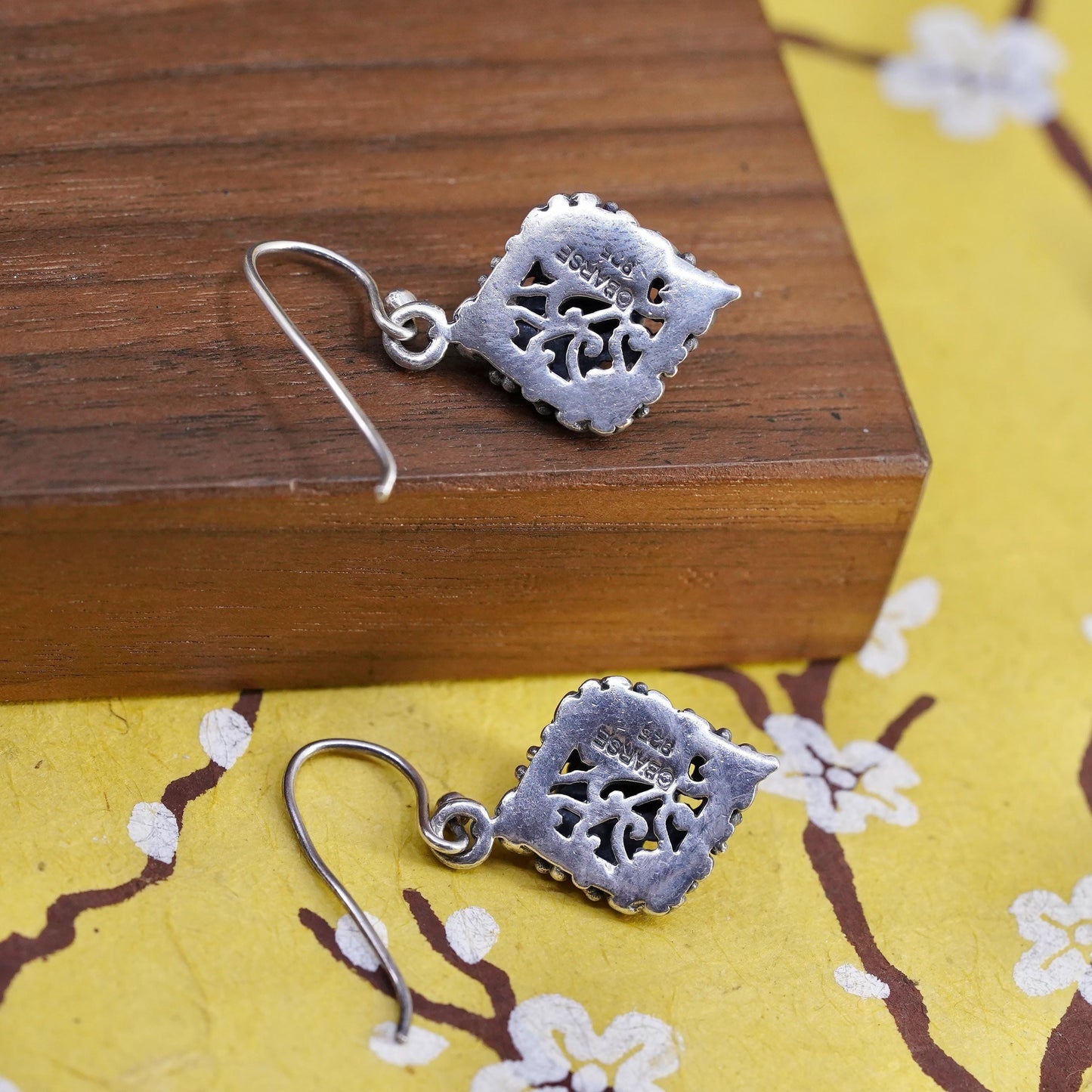 Southwestern Barse Sterling 925 silver handmade filigree earrings w/ turquoise