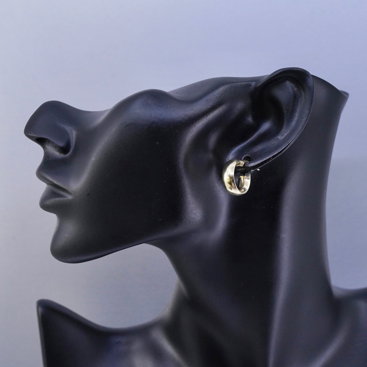 0.5”, Italian vermeil gold over Sterling silver earrings, bold 925 huggie hoops