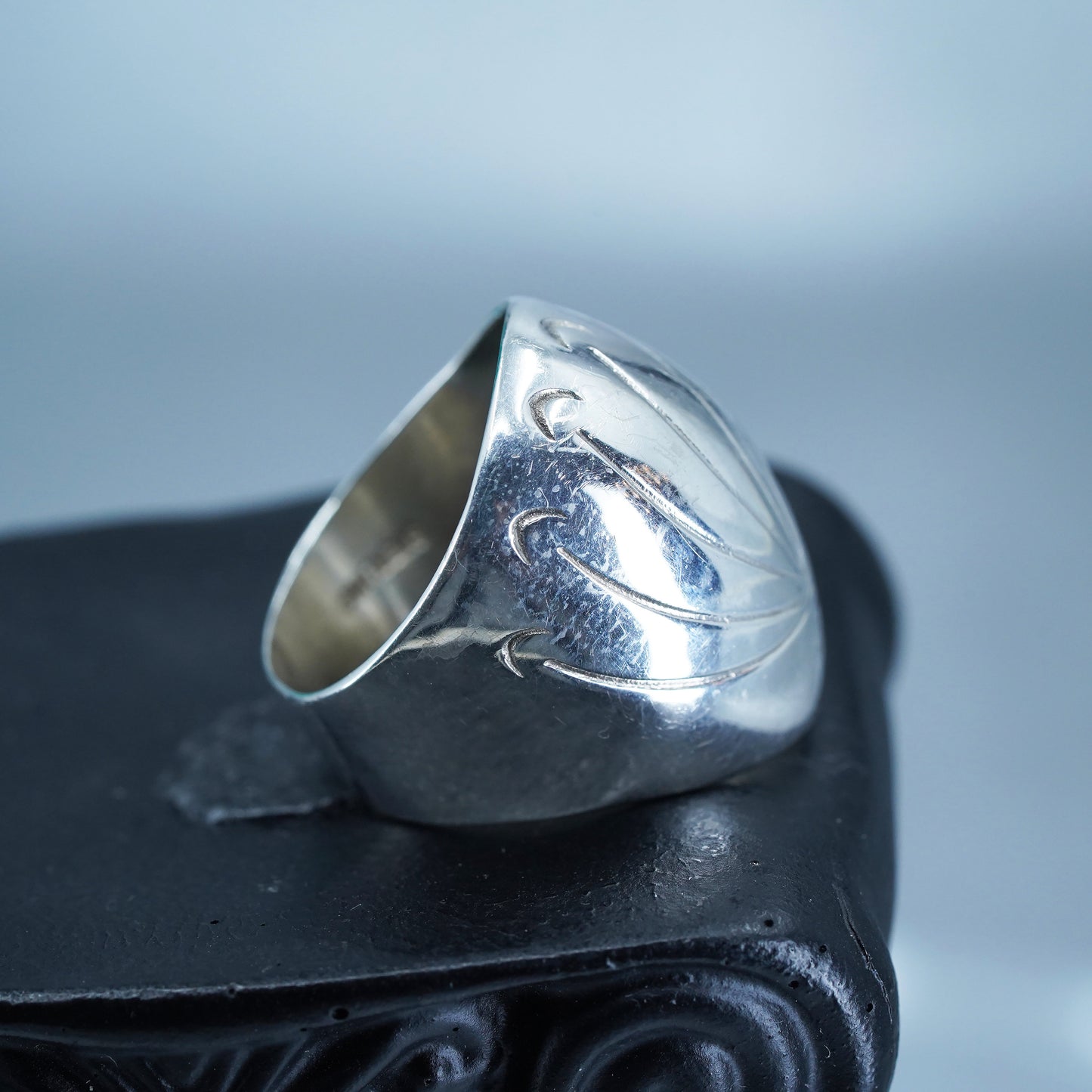 Size 6.5, Native American southwestern Sterling 925 silver ring, wide band