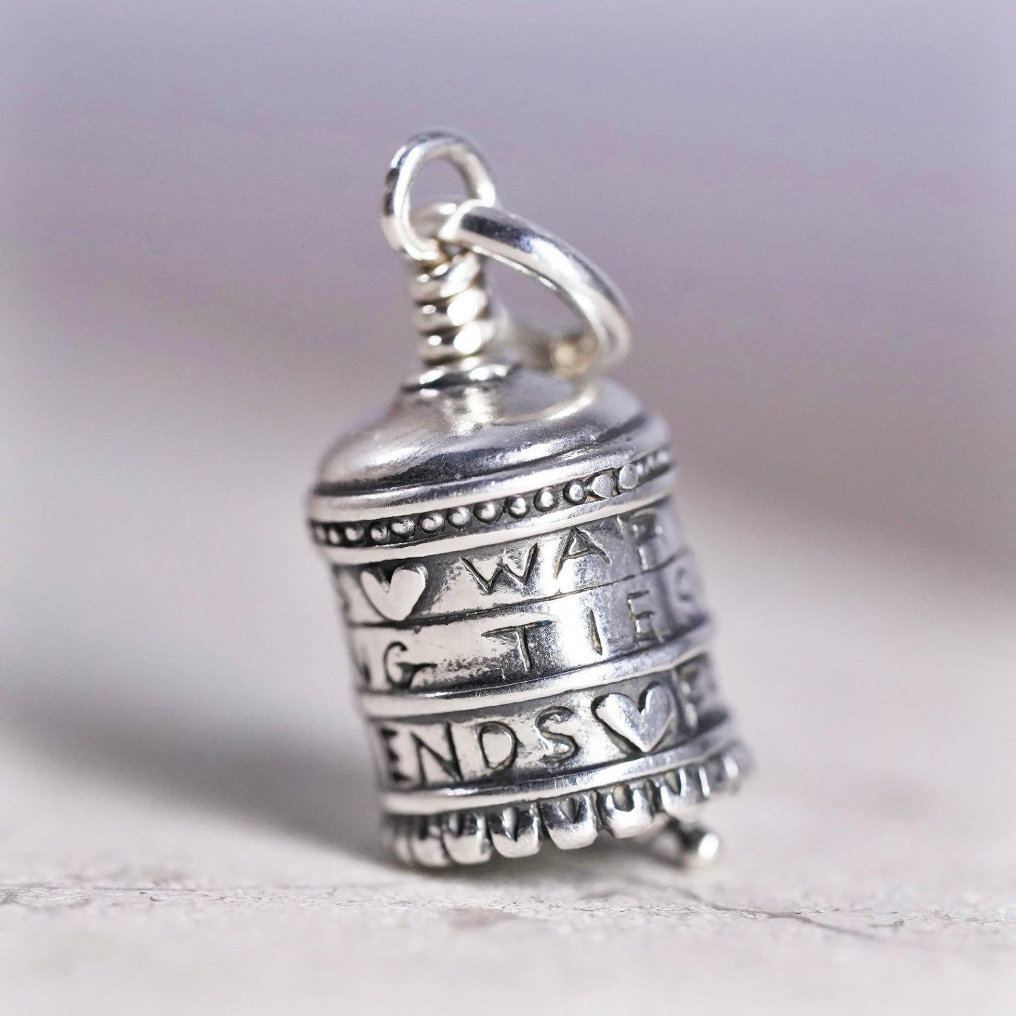 Vintage Sterling silver handmade chime, bell, ring, 925 harmony ball