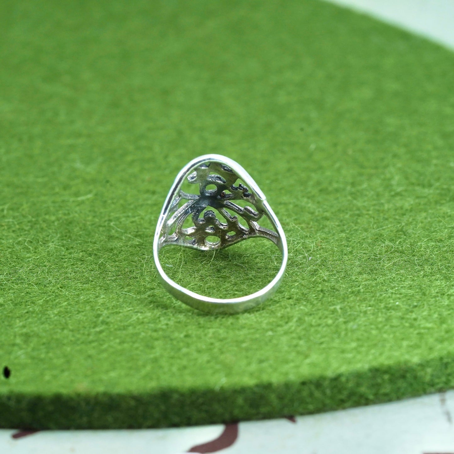 Size 5.75, Vintage sterling silver handmade wired ring, 925 filigree band