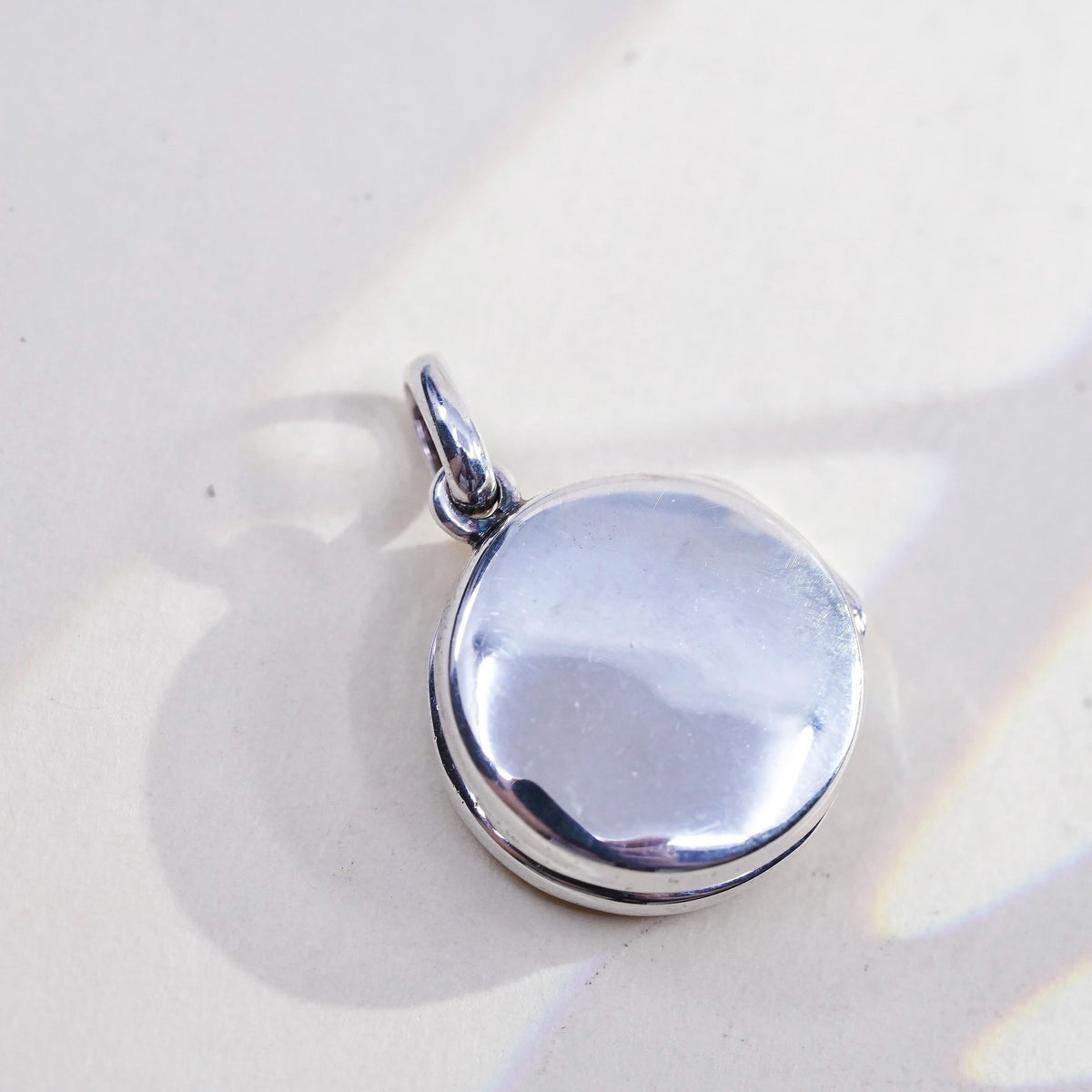 vintage Sterling silver handmade prayer box pendant, 925 photo locket charm