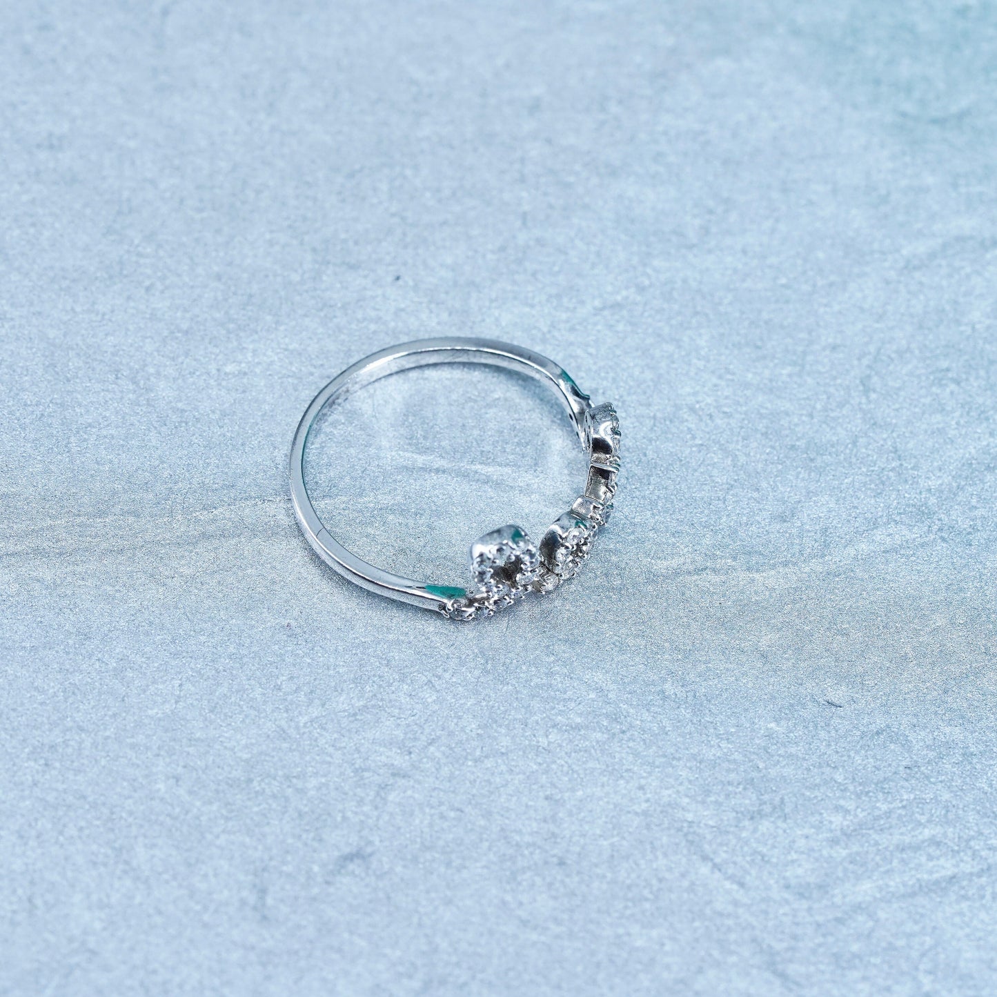 Size 8, southwestern Sterling 925 silver wedding ring, band with “love” and cz