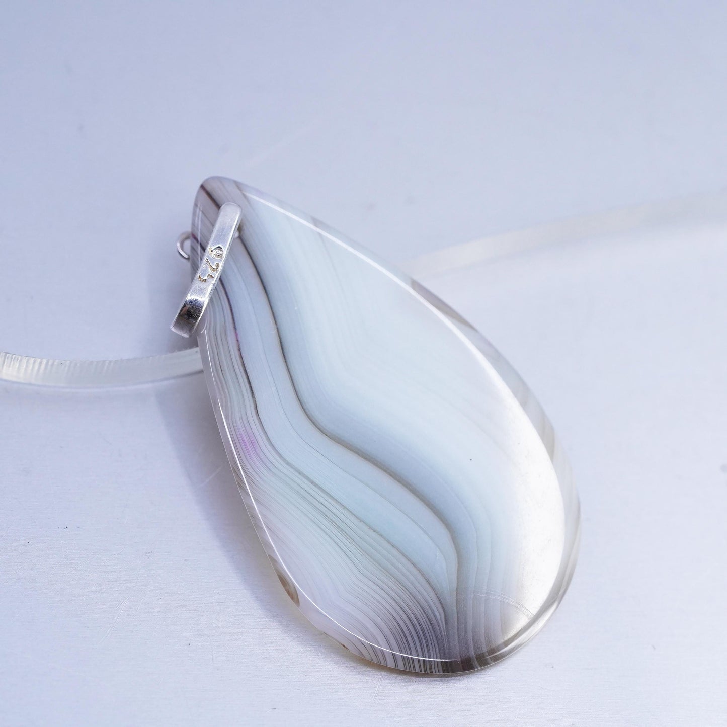 Vintage southwestern sterling 925 silver handmade pendant with lace agate