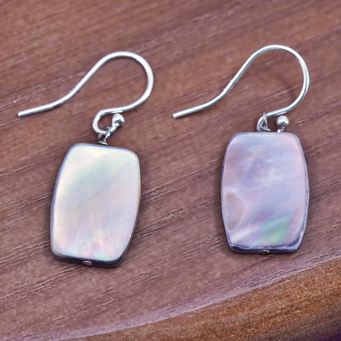 Vintage Mexican Sterling 925 silver handmade earrings with abalone