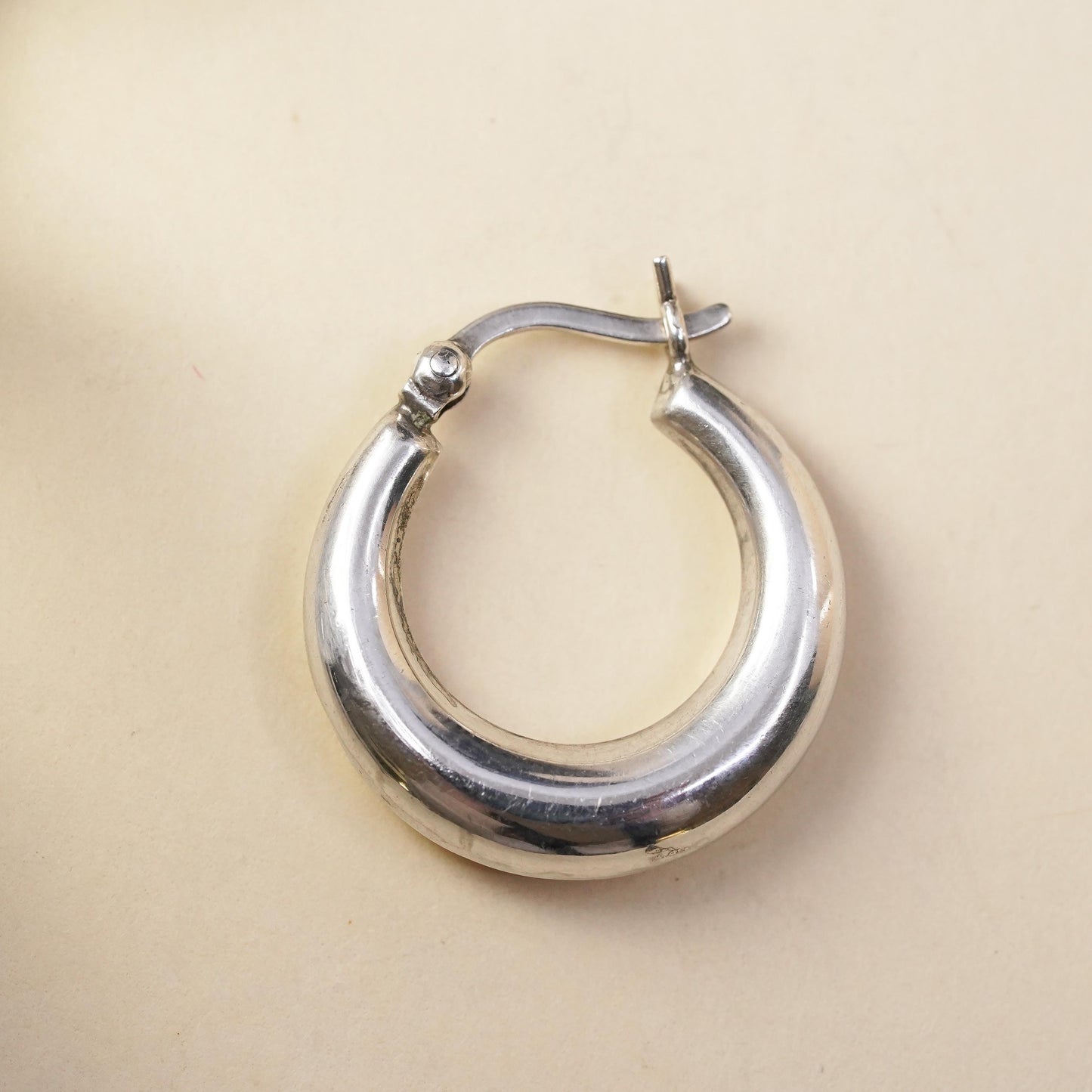 0.75", sterling silver loop single earring, fashion minimalist primitive hoop