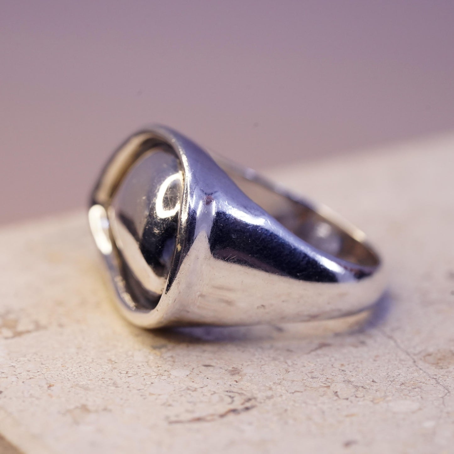 Size 7.5, Vintage Silpada Modernist Sterling 925 Silver Band Ring Retired