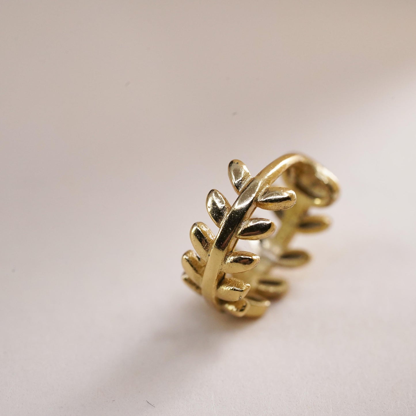 10mm, vermeil gold over sterling silver single earring, 925 twisted huggie hoop