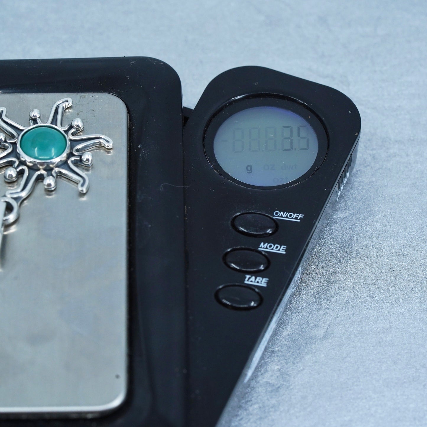 vintage Native American sterling 925 silver sun pendant with turquoise