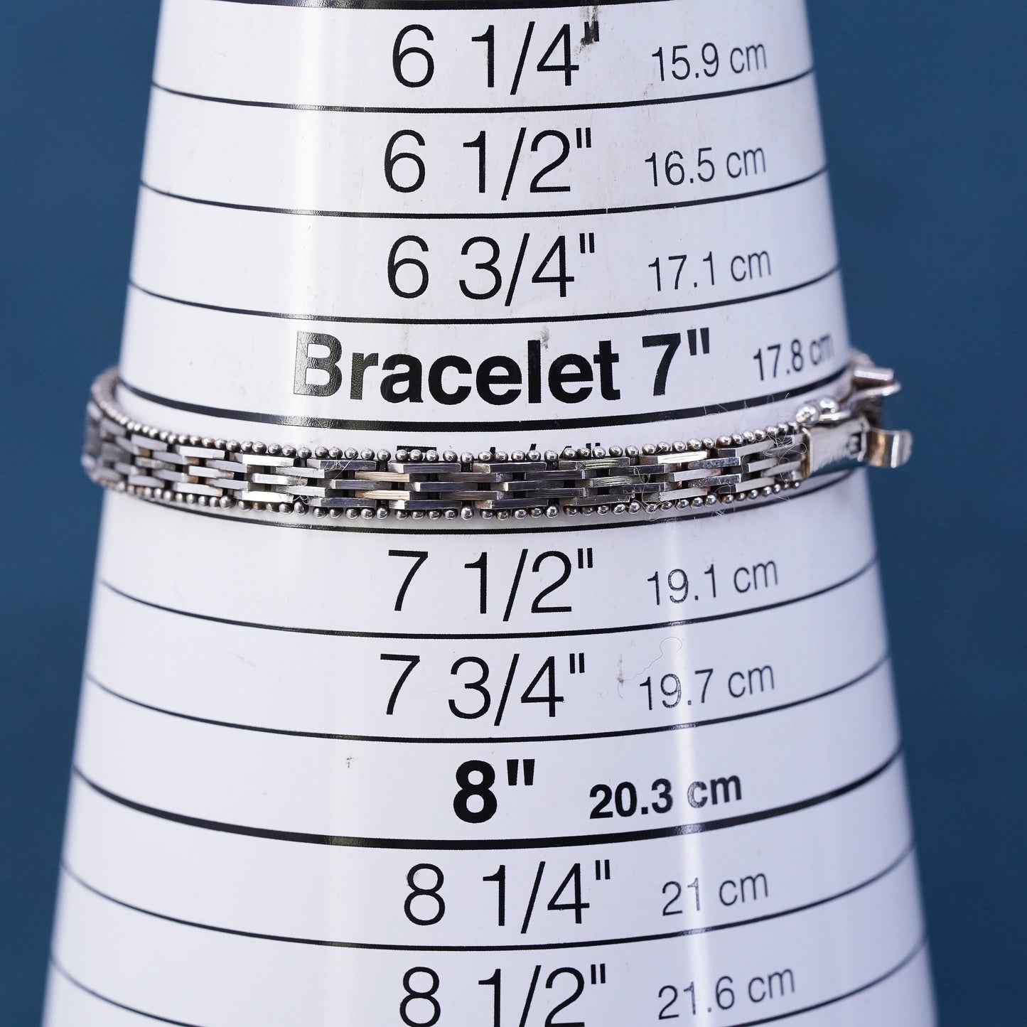 7.25", Vintage Italian sterling 925 silver chain, Italy Riccio bracelet