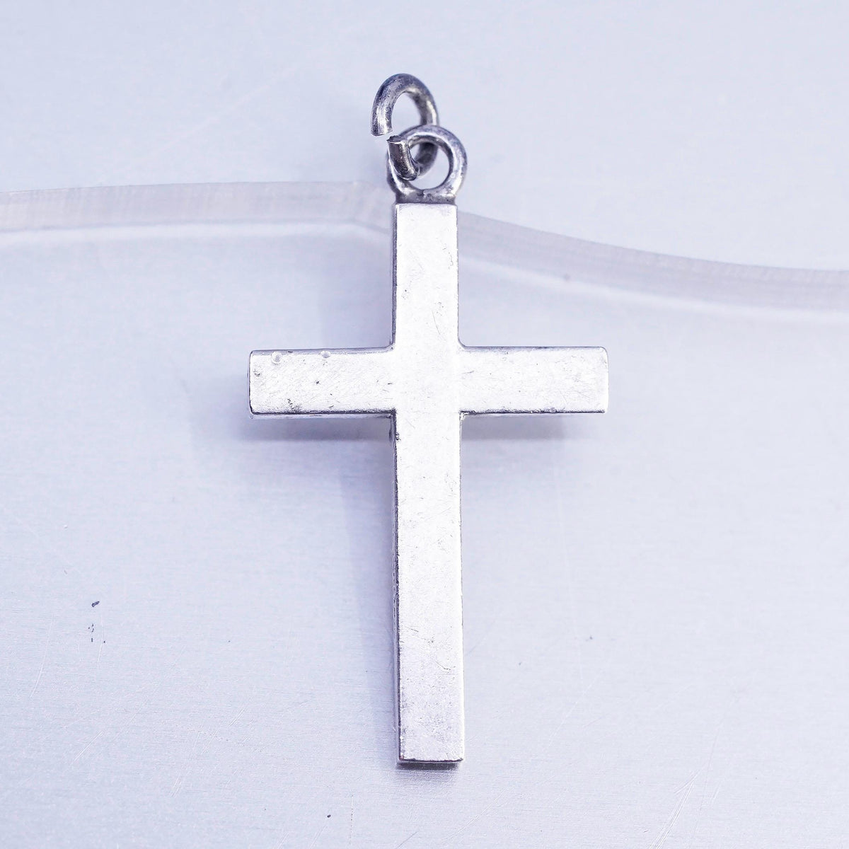 Vintage Sterling Silver 925 Plain Cross Pendant, Simple Christian Cross Charm