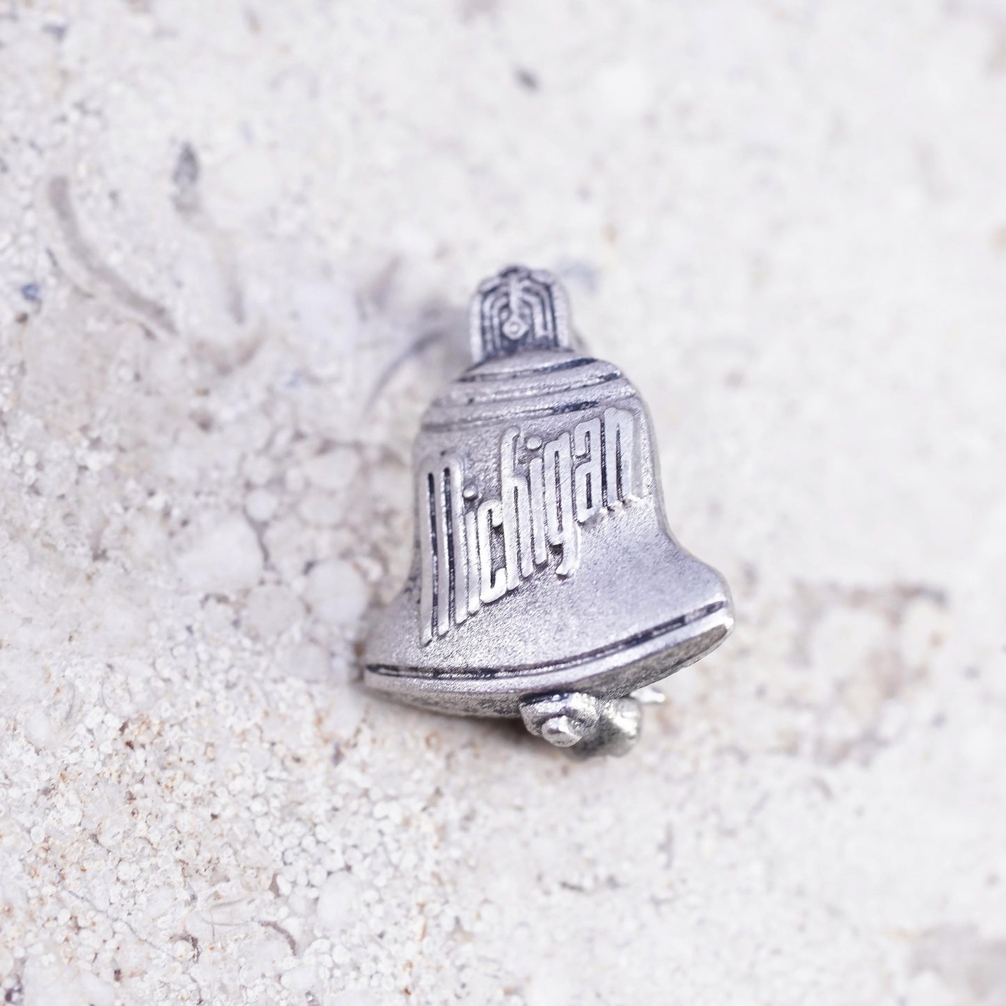 Vintage Sterling 925 Silver Michigan bell lapel pin
