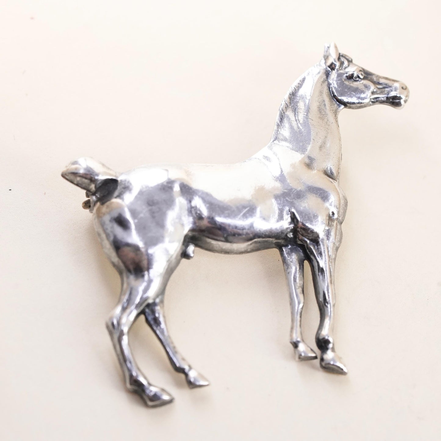 Vintage southwestern Sterling Silver Brooch 925 horse Pin, Statement Jewelry