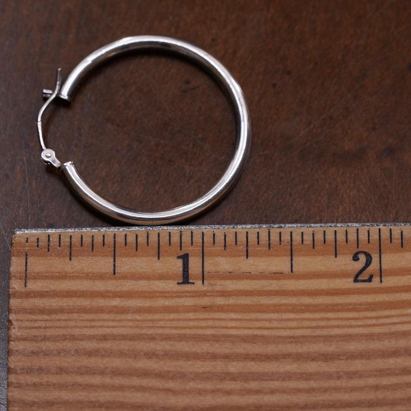 1.25", Vintage sterling silver single earring, bold minimalist primitive hoop