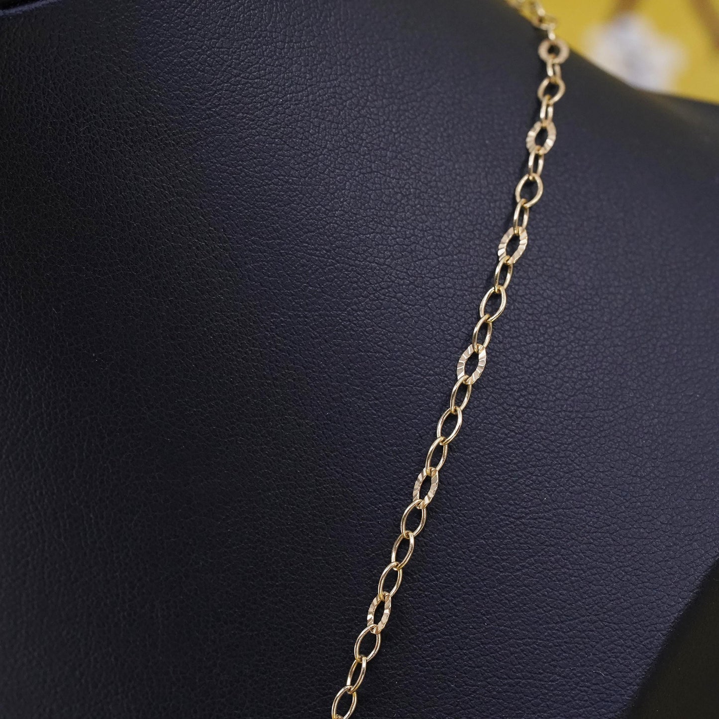 20", vermeil Sterling silver textured oval chain gold filled Italy 925 necklace