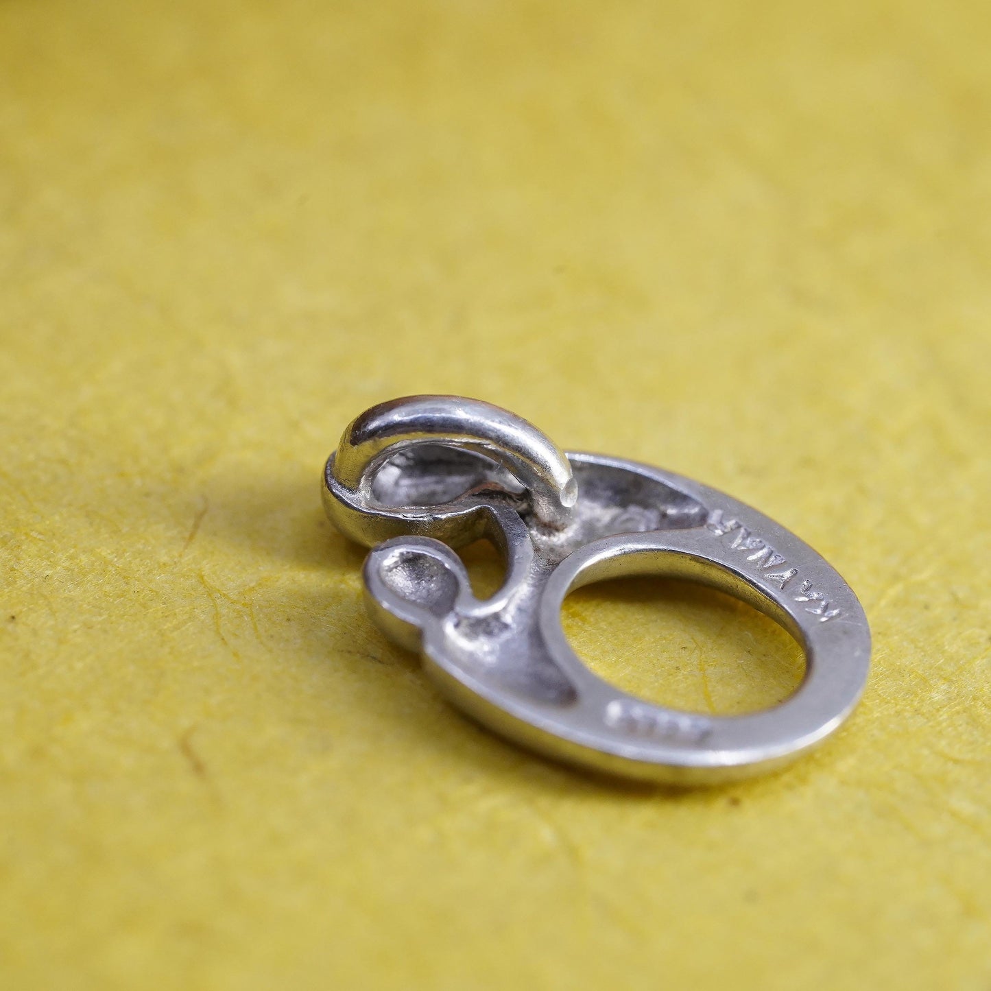 Vintage Sterling silver handmade prayer pendant, Simple 925 mother and baby