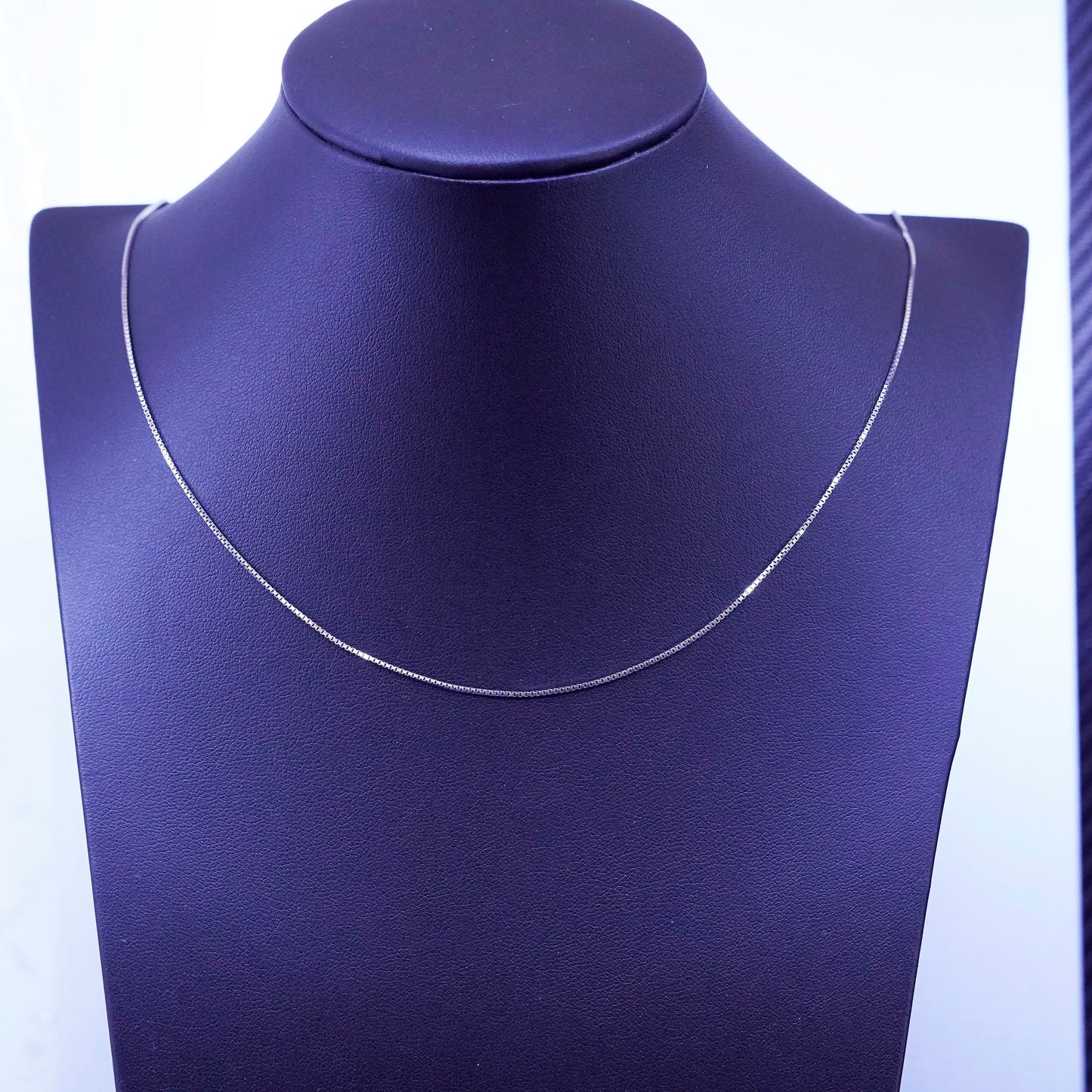 24” 1mm, vintage Sterling silver handmade necklace, 925 box chain