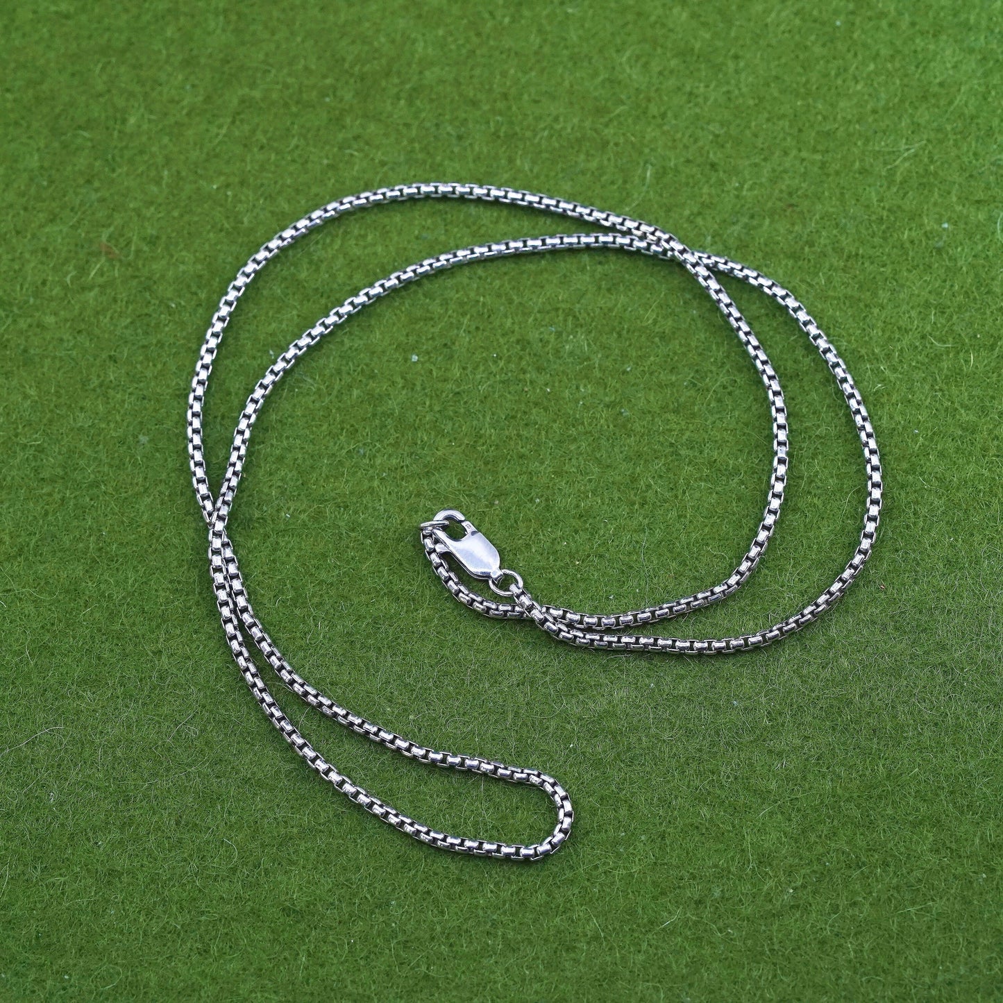 18" 2mm, vintage sterling silver box chain, 925 necklace