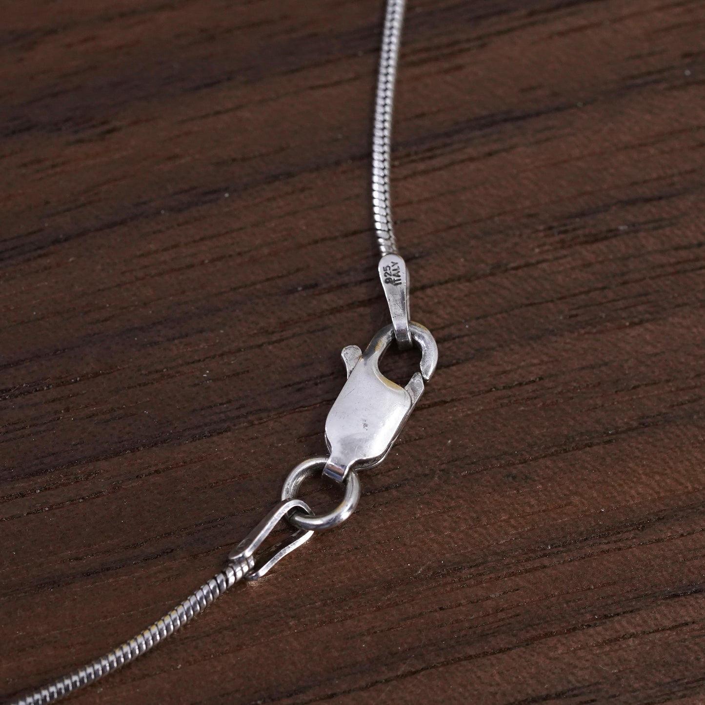 18" 1mm, vintage Sterling silver necklace, Italy 925 snake chain