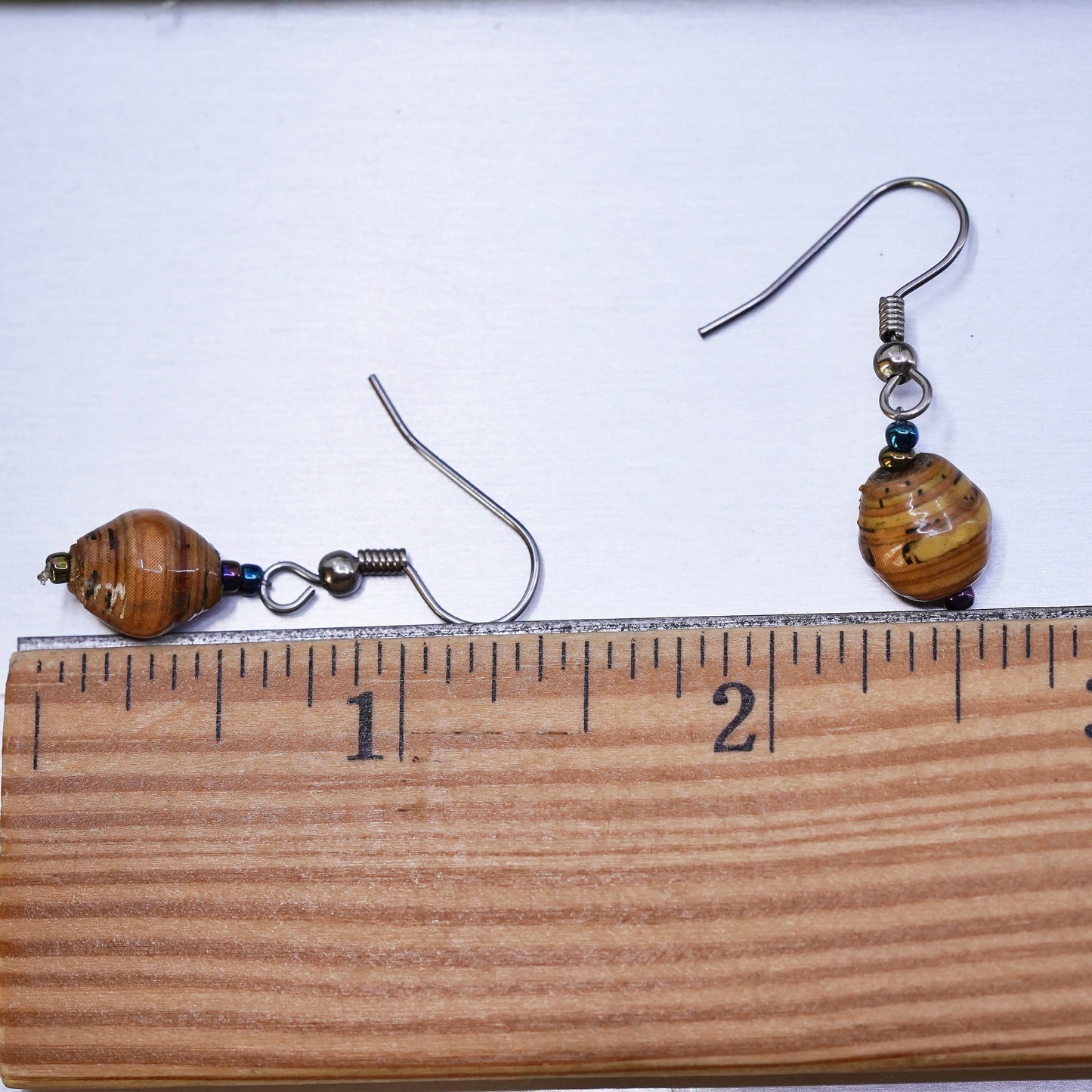 Vintage sterling silver handmade earrings, 925 bead dangles