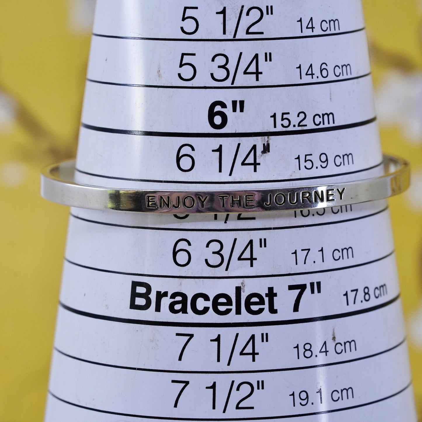 6.5", southwestern Sterling silver bracelet, 925 cuff embossed “enjoy journey