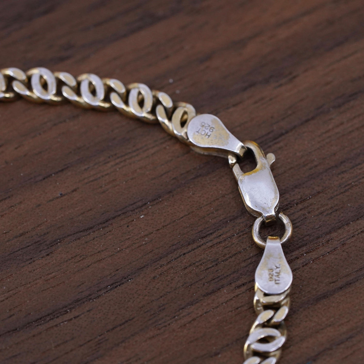 7”, vintage Sterling silver handmade curb bracelet, 925 flatten curb bracelet