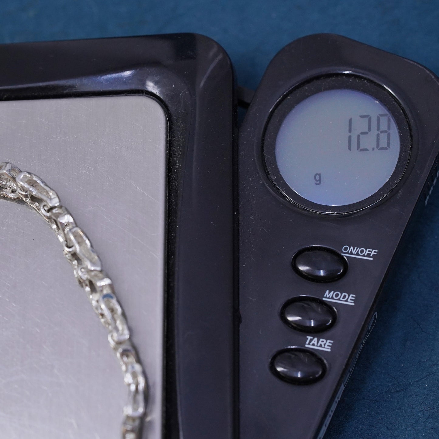 6.75" 6mm, vintage Sterling silver handmade chain, 925 heart tennis bracelet