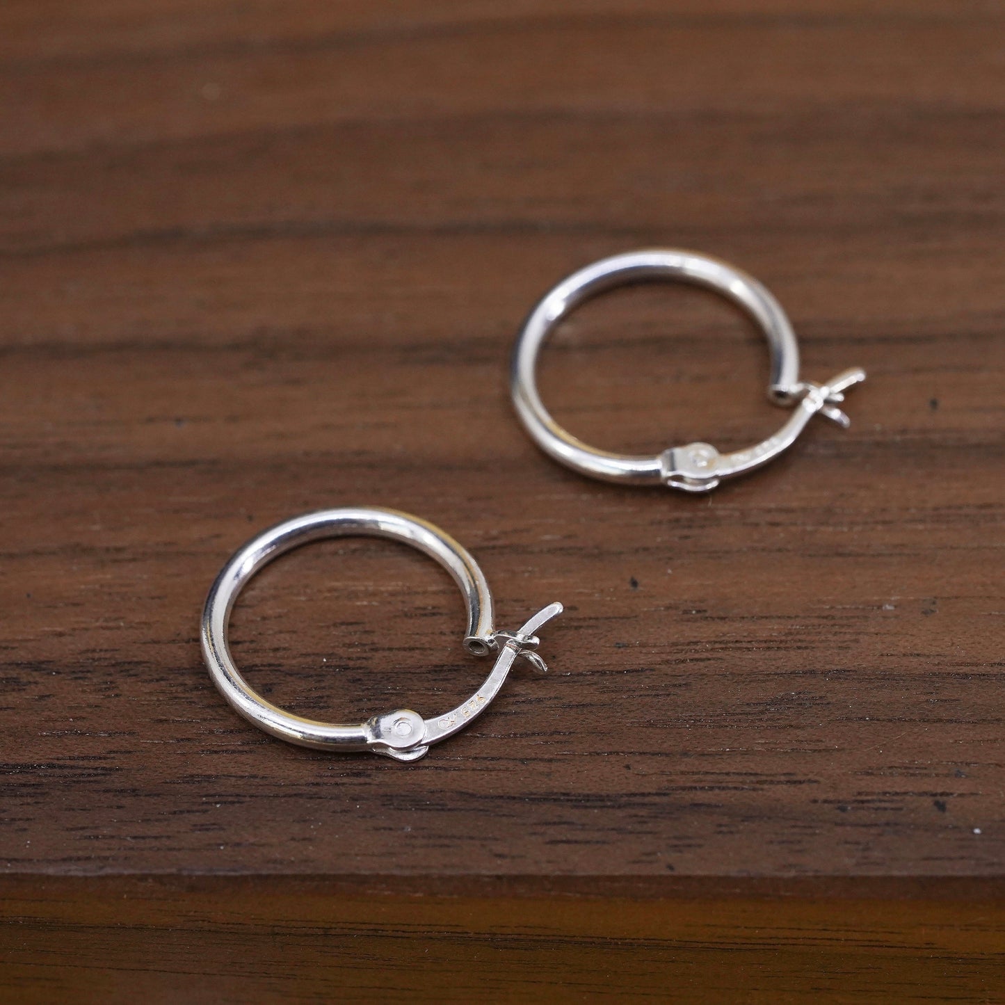 0.5”, Vintage Sterling 925 silver handmade earrings, 925 hoops