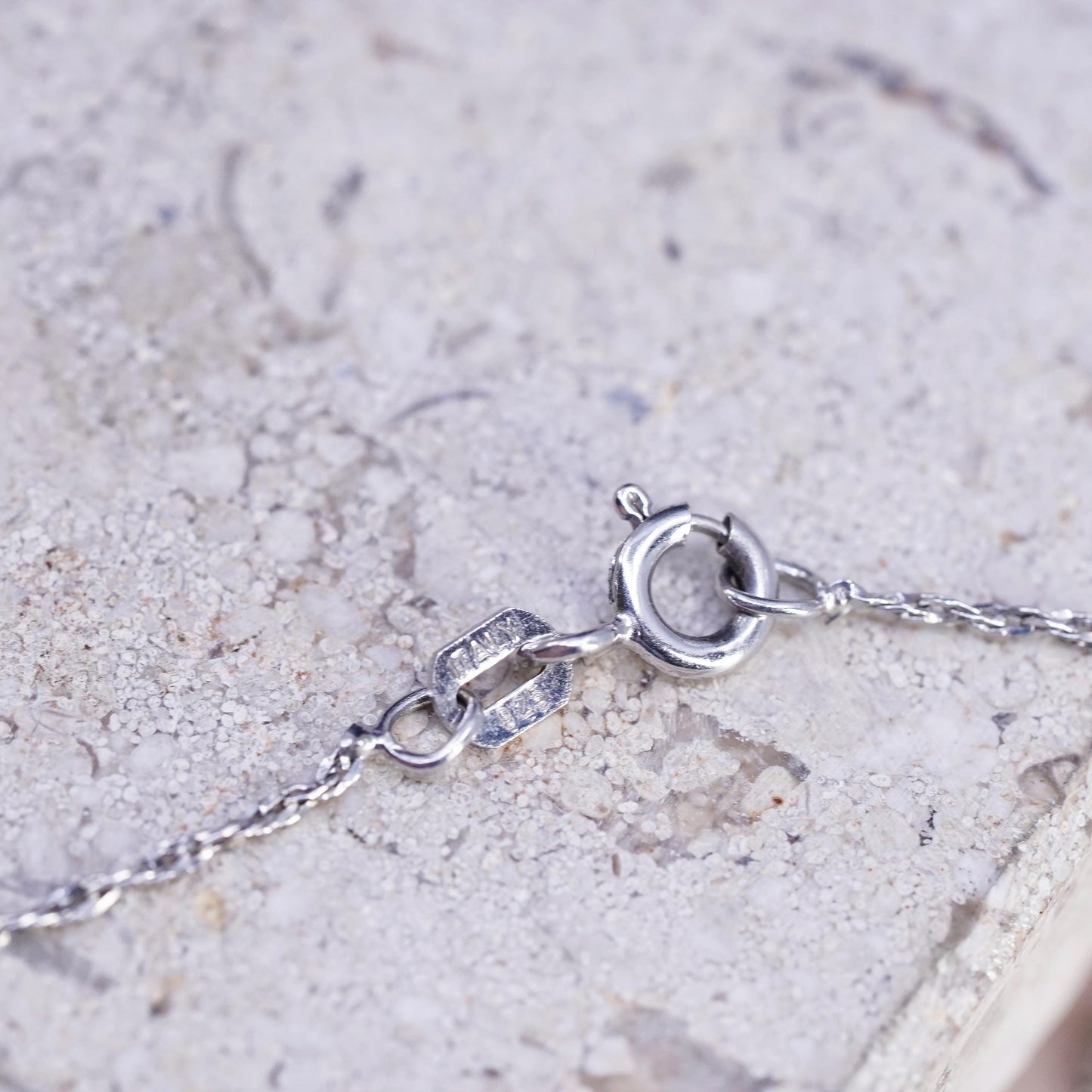16", 1mm, Vintage Sterling silver necklace, twisted 925 chain
