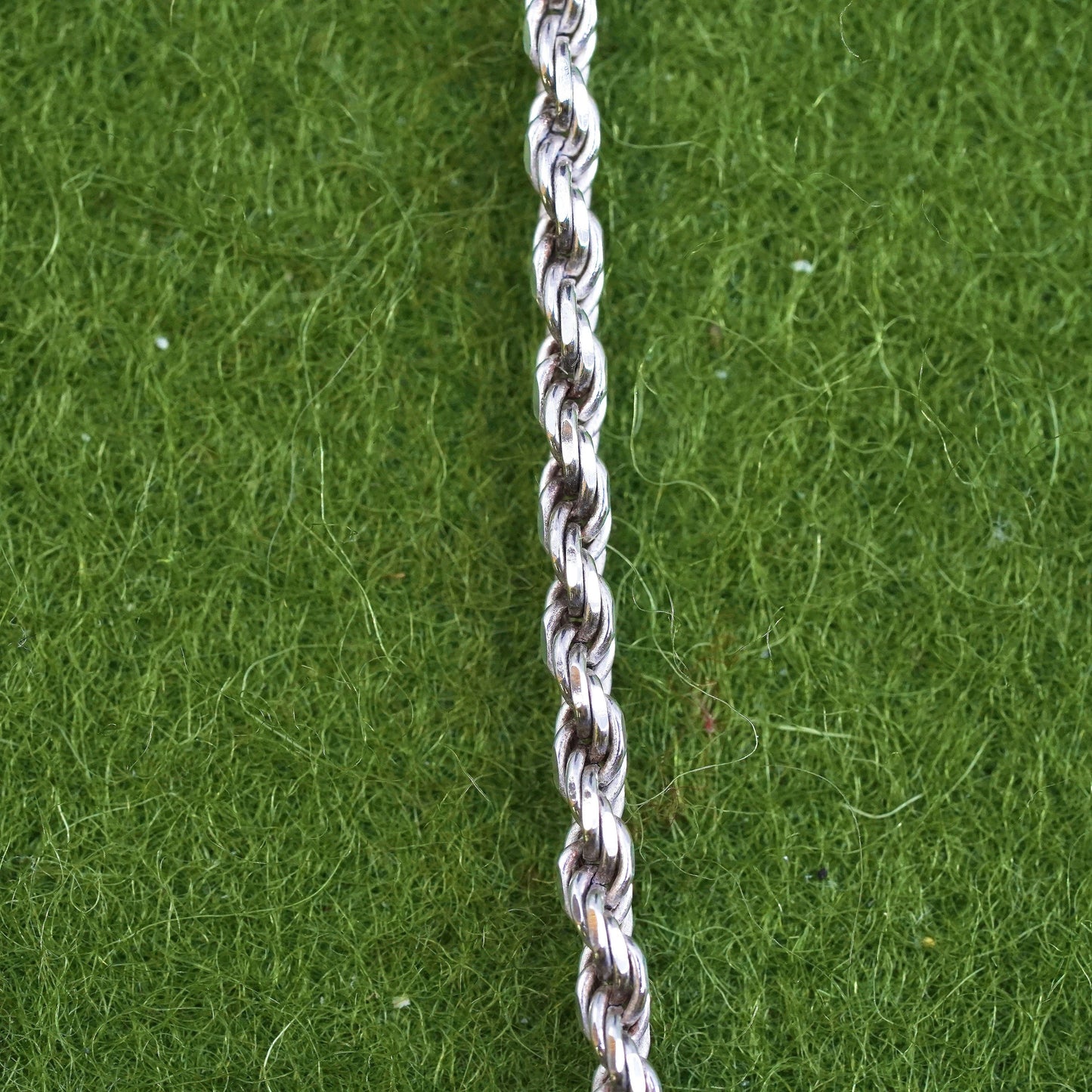 16” 2mm, vintage sterling silver necklace, 925 rope chain