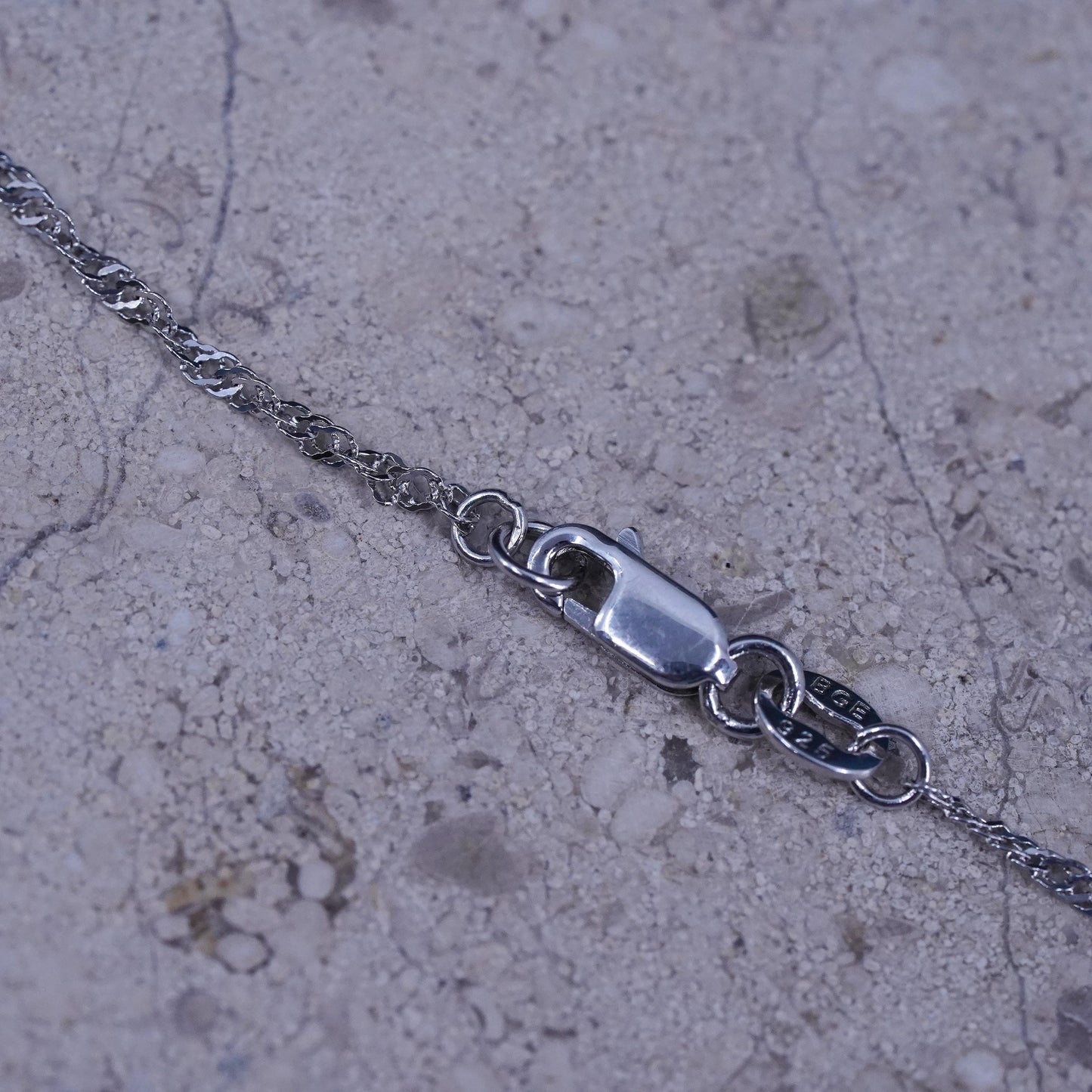 18”, 2mm, Sterling silver handmade necklace, 925 twisted curb link chain