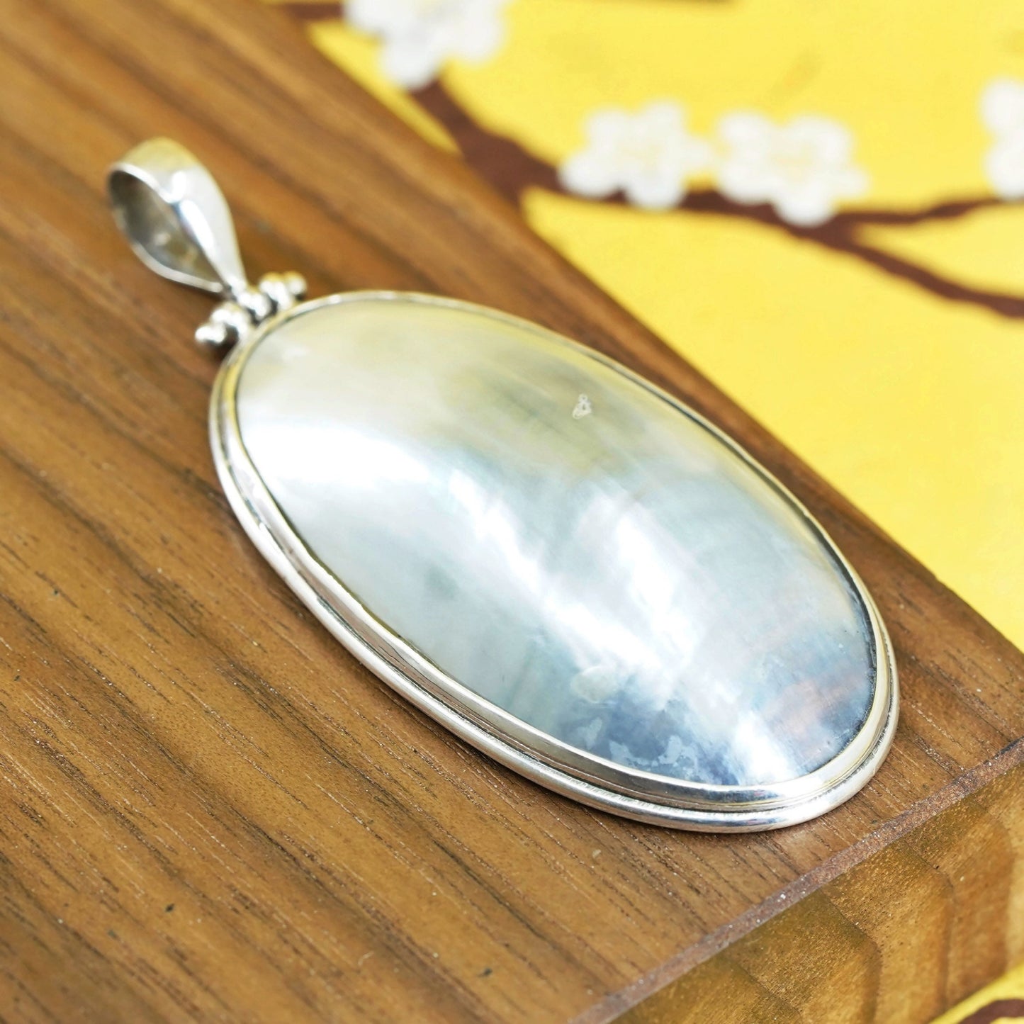 Vintage southwestern Sterling silver 925 handmade charm with pearl