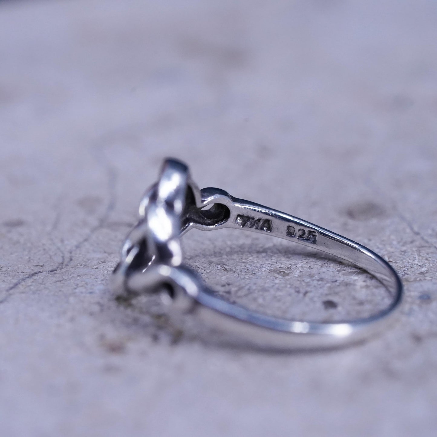 Size 6.5, vintage Sterling silver handmade ring, irish celtic knot 925 band