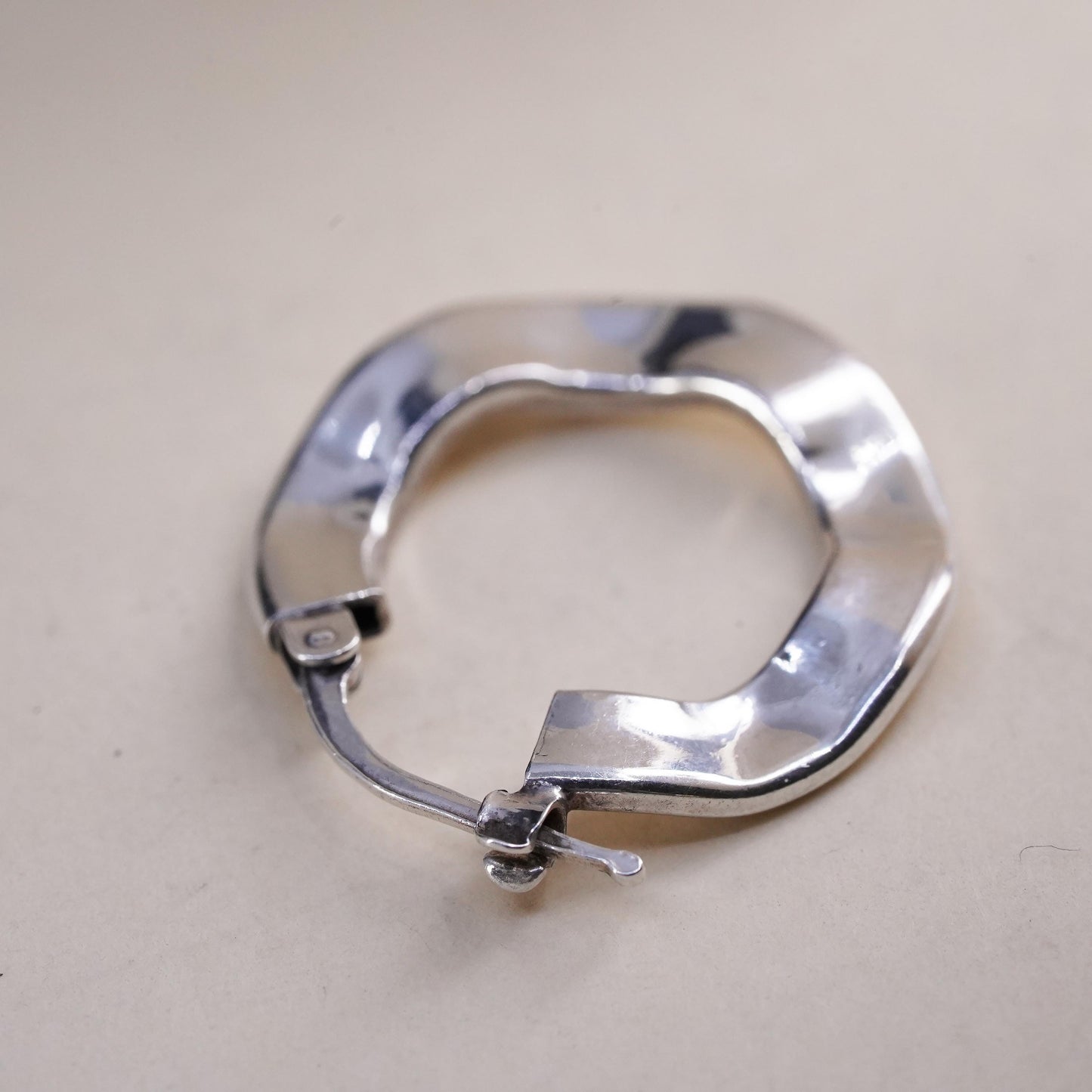 0.75", Vintage sterling silver loop single earring, fashion primitive hoop