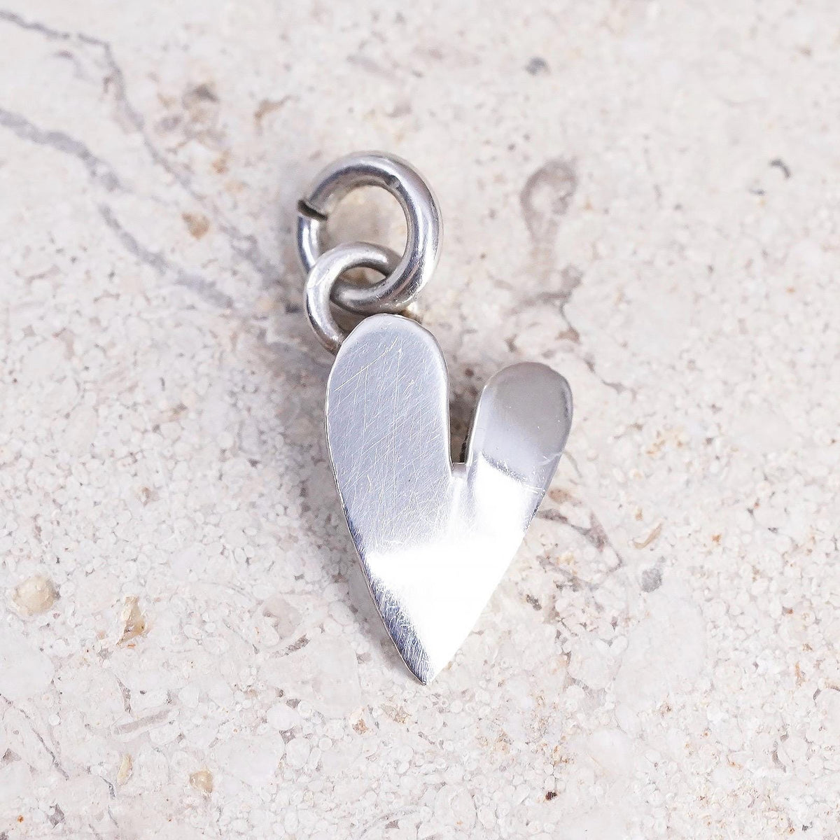 Vintage Far Fetched Sterling silver handmade pendant, 925 heart charm