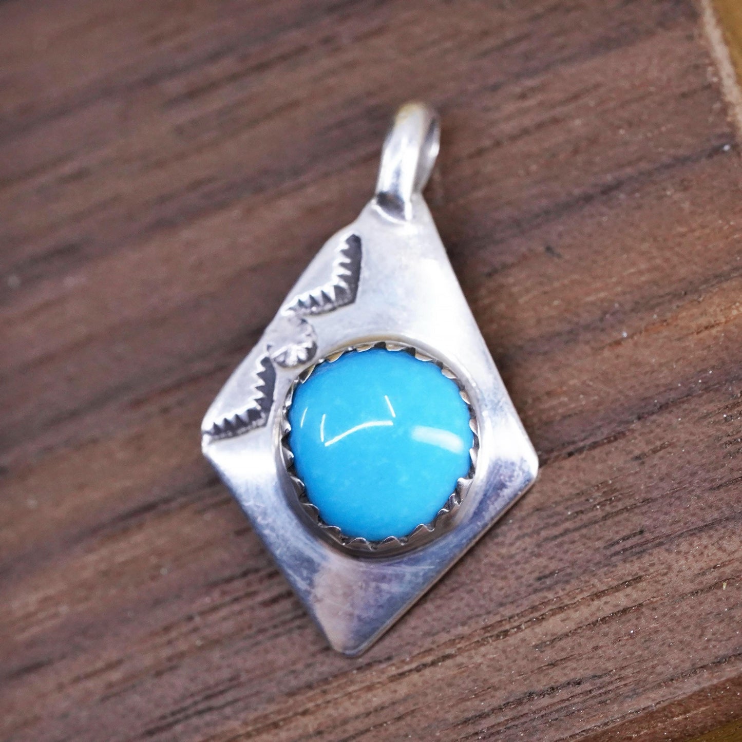 Native American Sterling 925 silver handmade pendant, Navajo jewelry turquoise