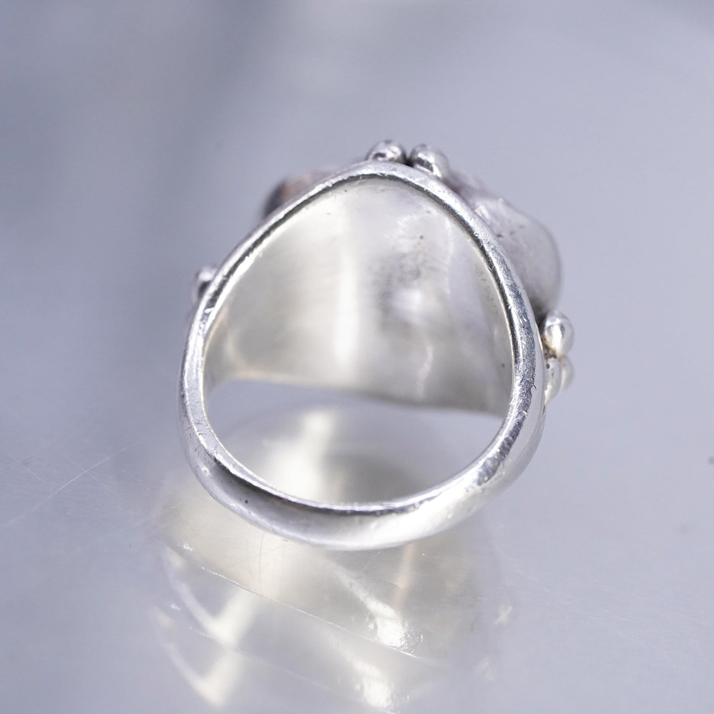 Size 6.75, vintage Sterling 925 silver handmade ring with golden tiger eye
