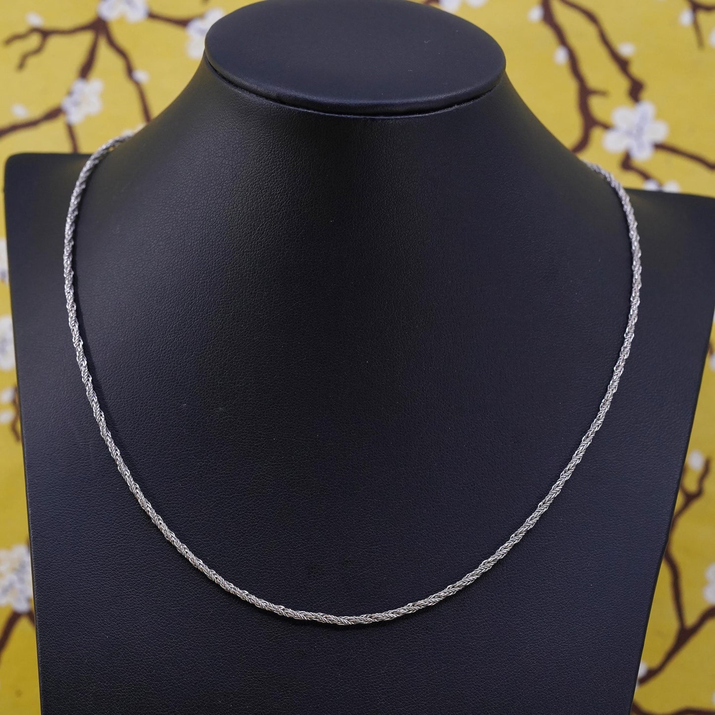 18" 2mm, vintage Sterling silver handmade wheat chain, 925 necklace