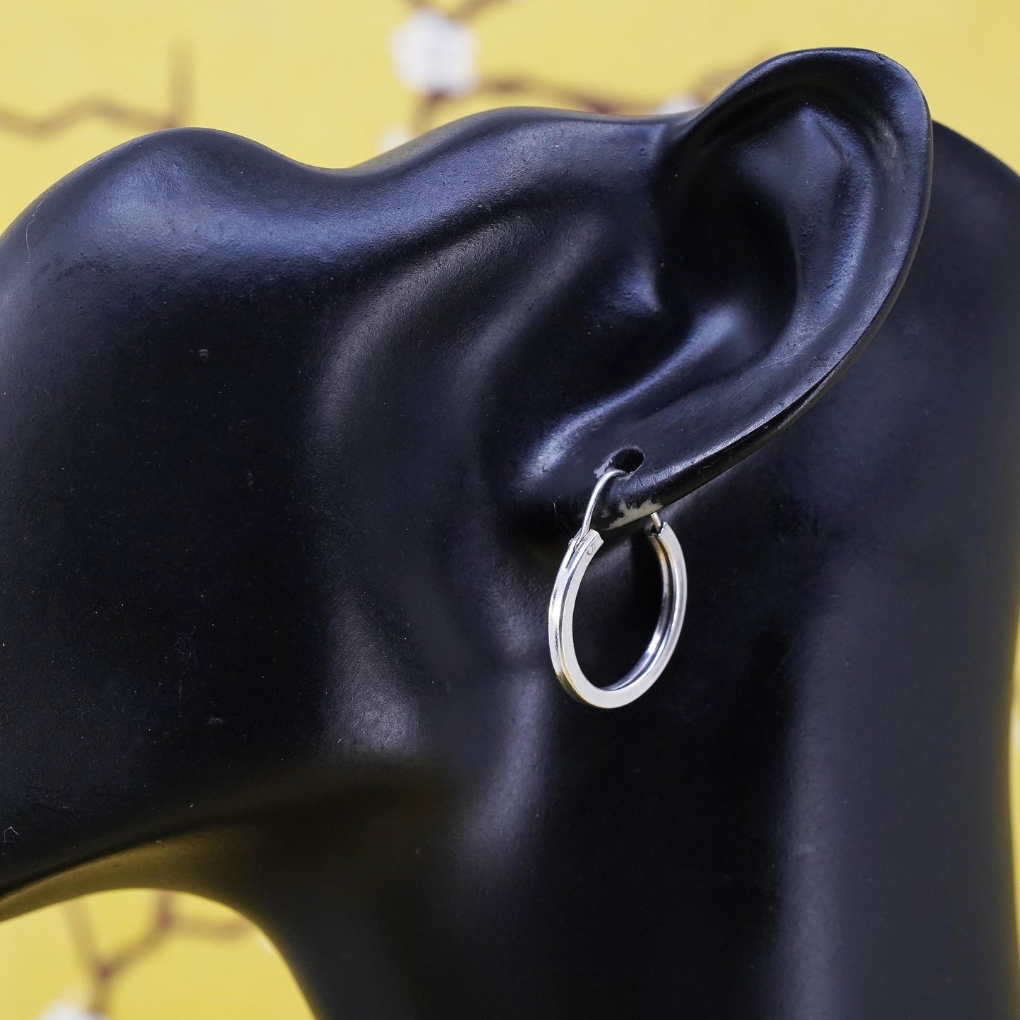 1", vintage Sterling silver handmade earrings, 925 silver hoops